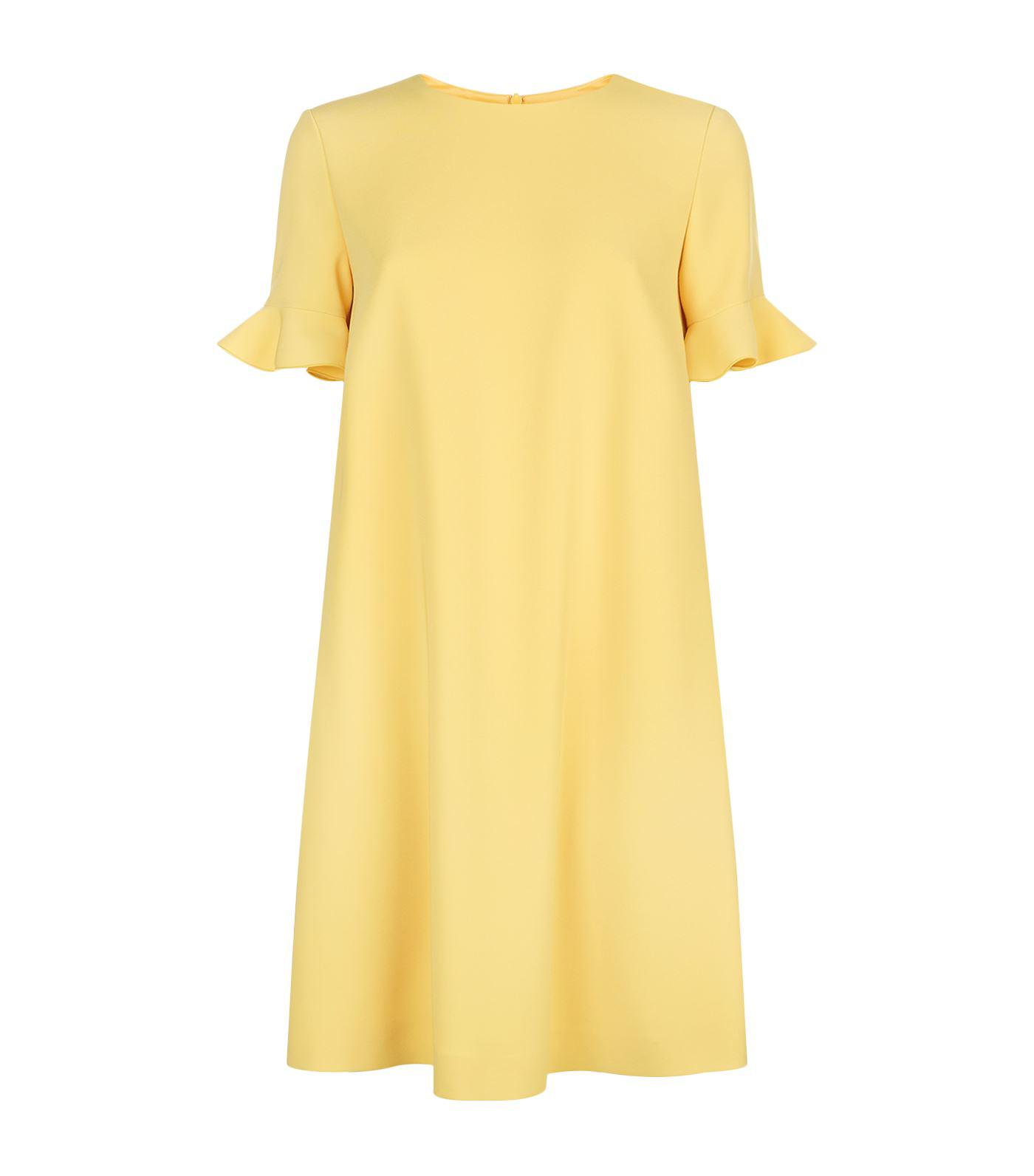 Lyst Max Mara Frilled Sleeve Shift Dress In Yellow Gallery