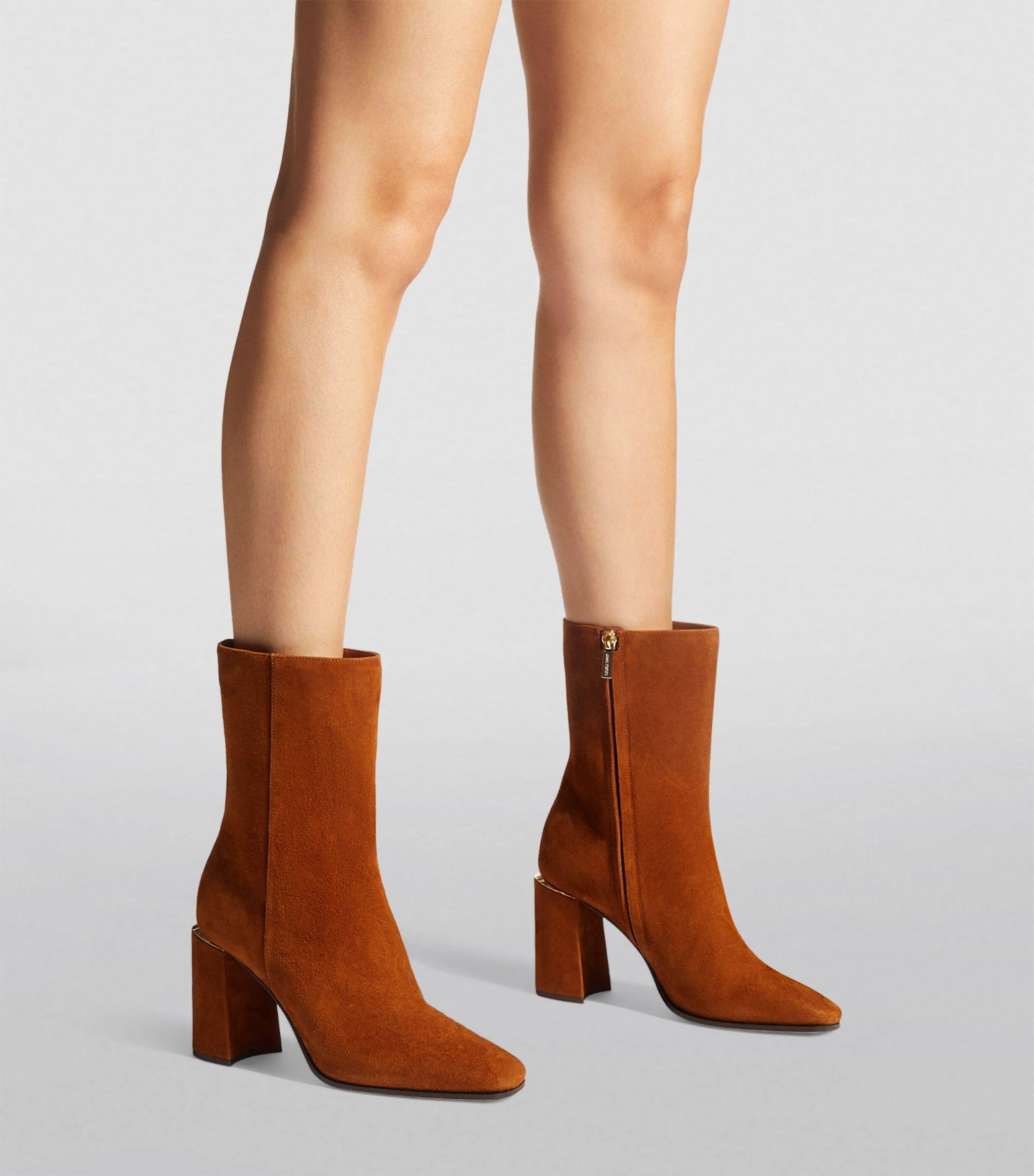 Jimmy Choo Loren 85 Suede Ankle Boots in Brown | Lyst