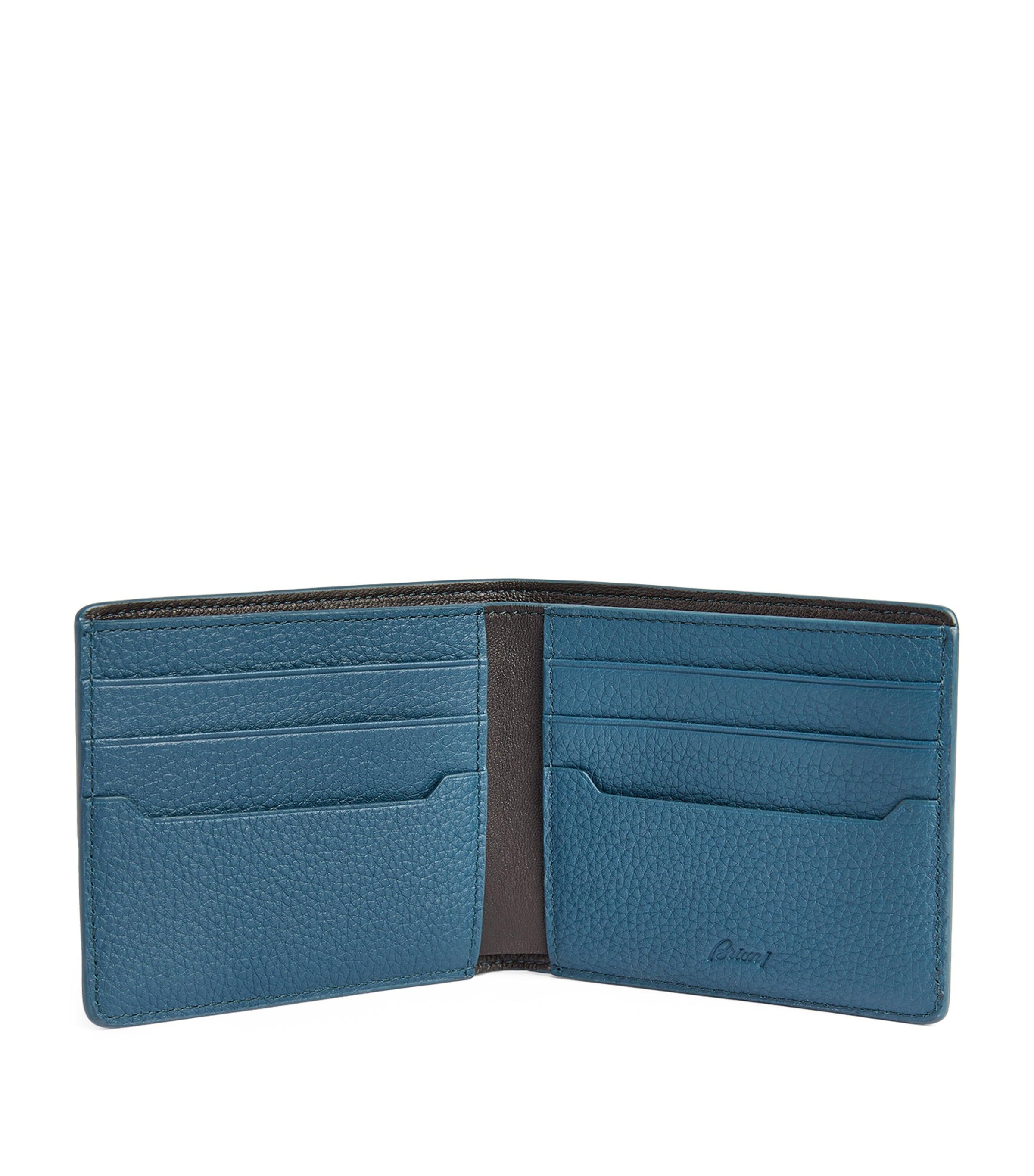 折りたたみ財布 BRIONI LEATHER WALLET Authentic New Brioni Black Grained Leather Bi-Fold Wallets