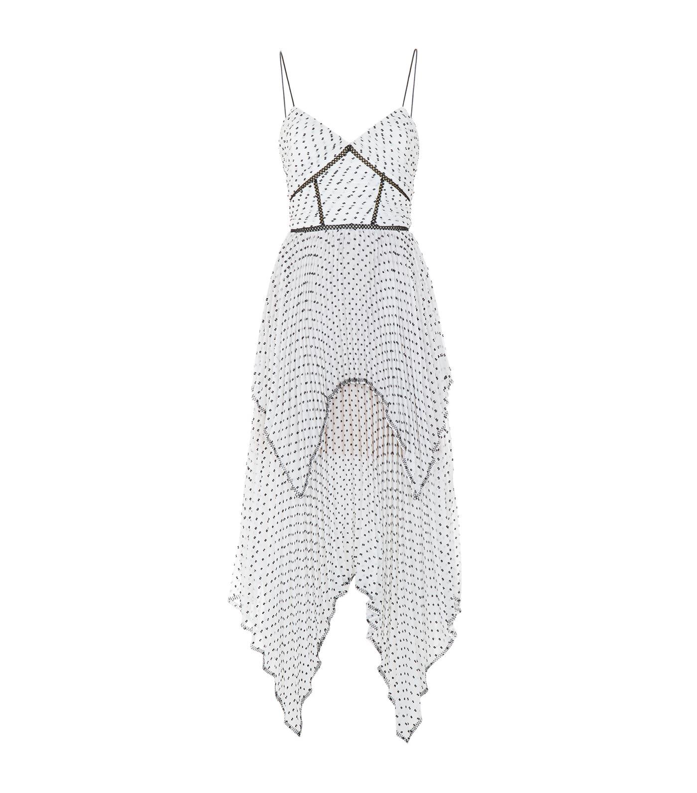 self portrait plumetis tiered midi dress