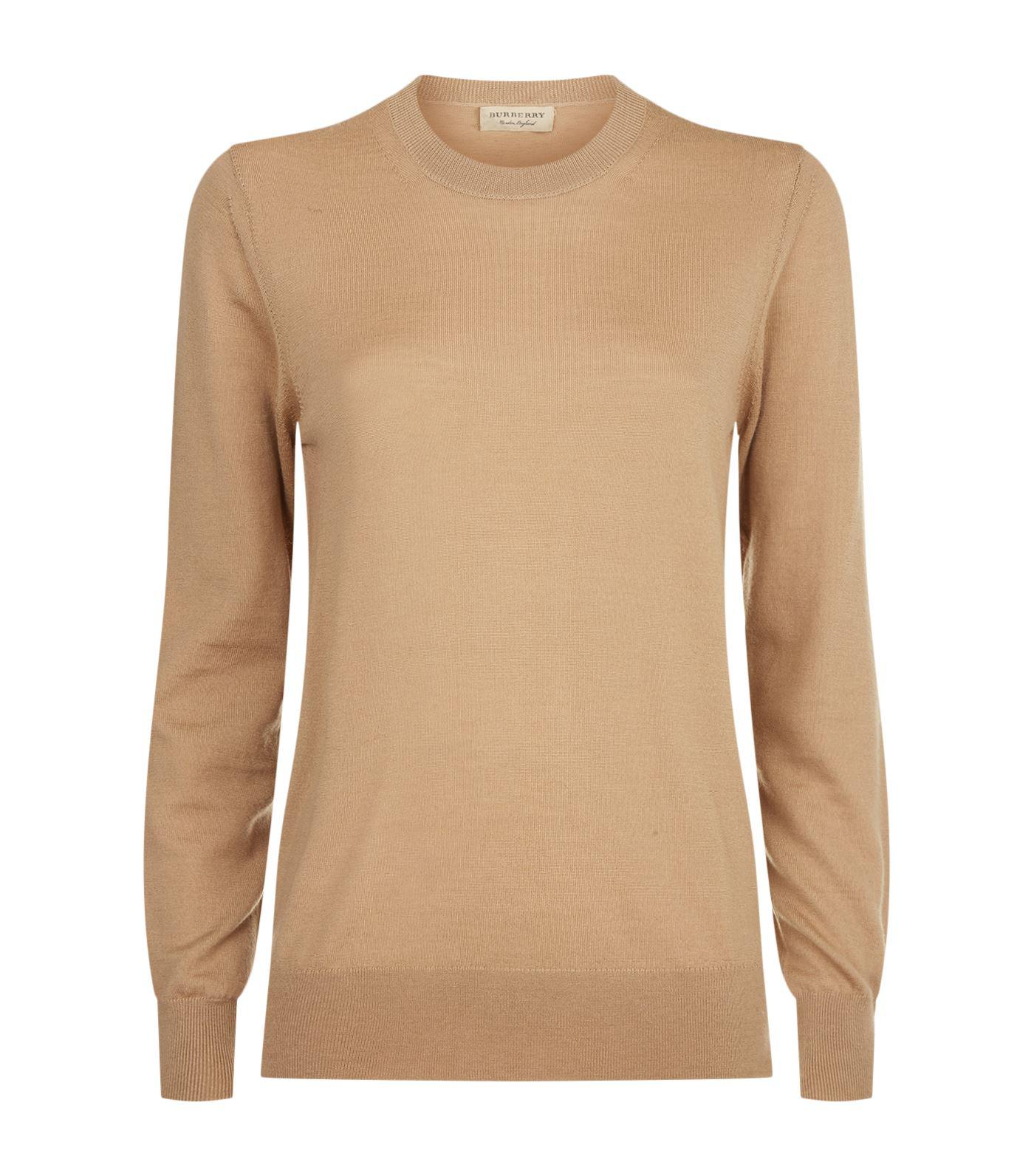 Burberry Elbow Patch Sweater in Brown | Lyst