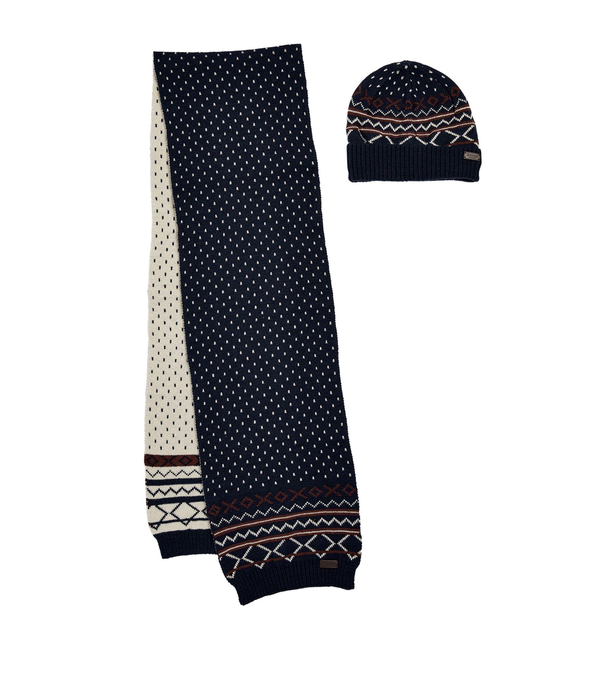 Barbour Fair Isle Hat And Scarf Gift Set in Blue for Men | Lyst UK