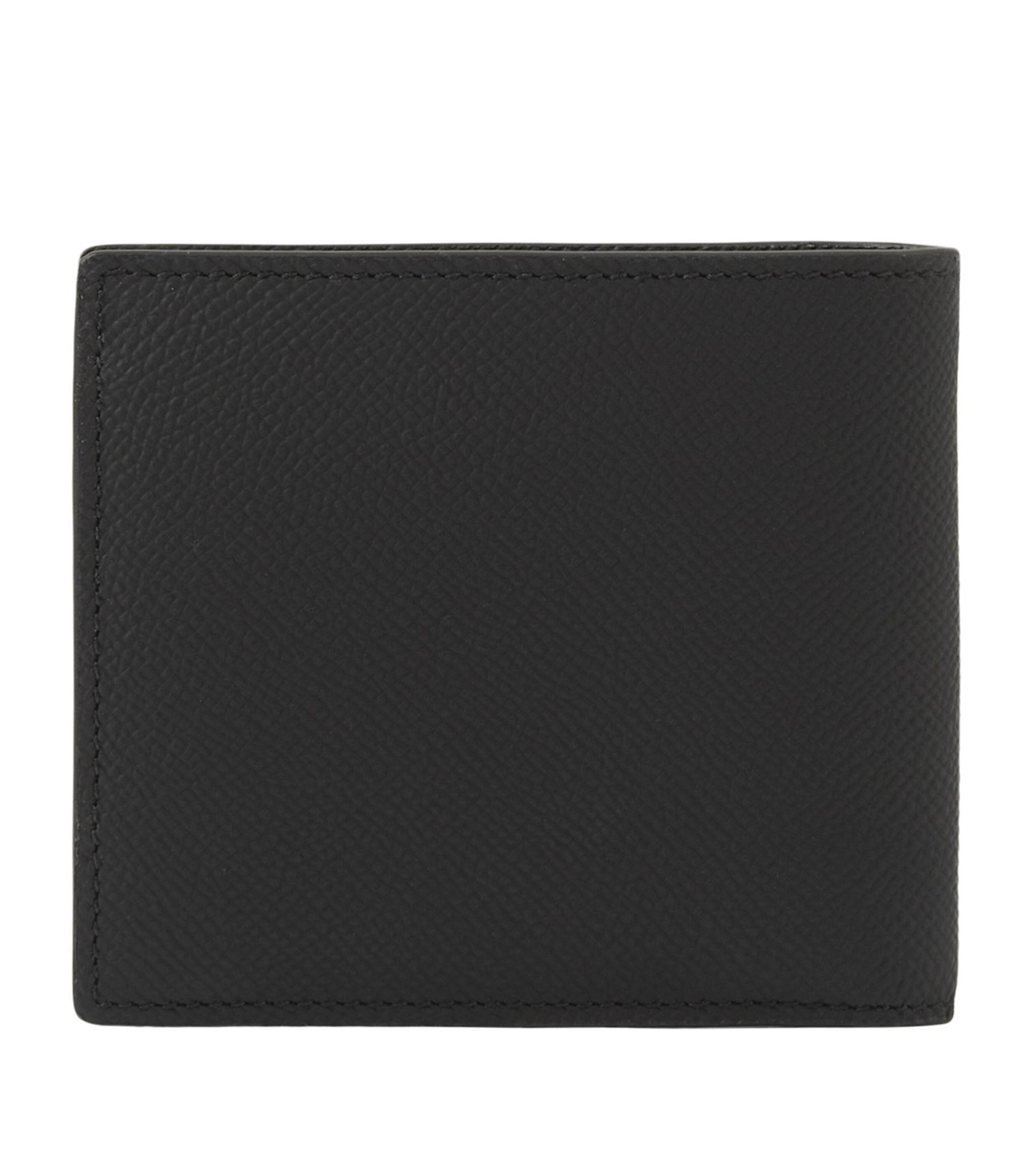 Grainy Leather TB Money Clip Wallet in Black - Men