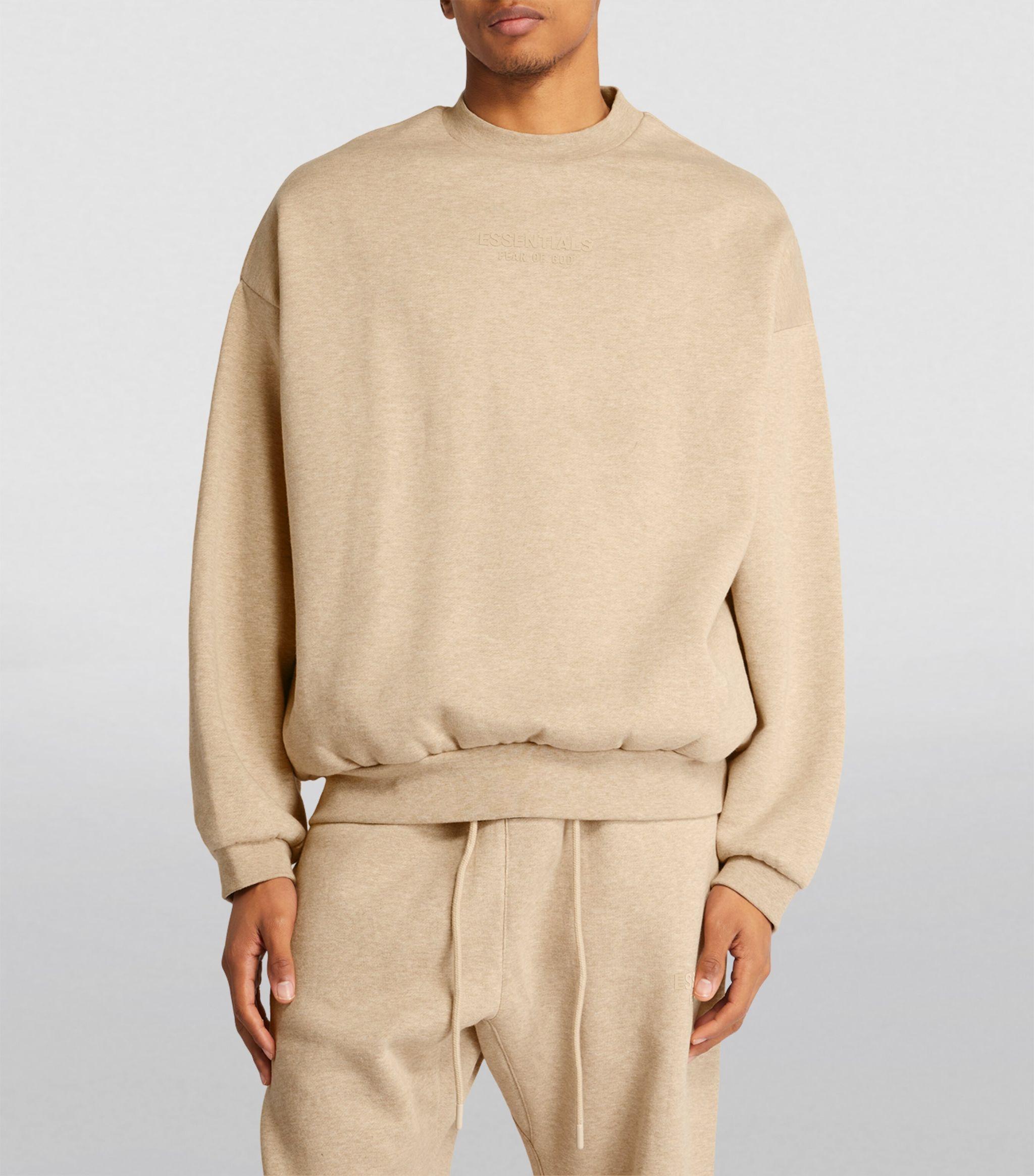 cotton blend crewneck sweatshirt fear of god essentials