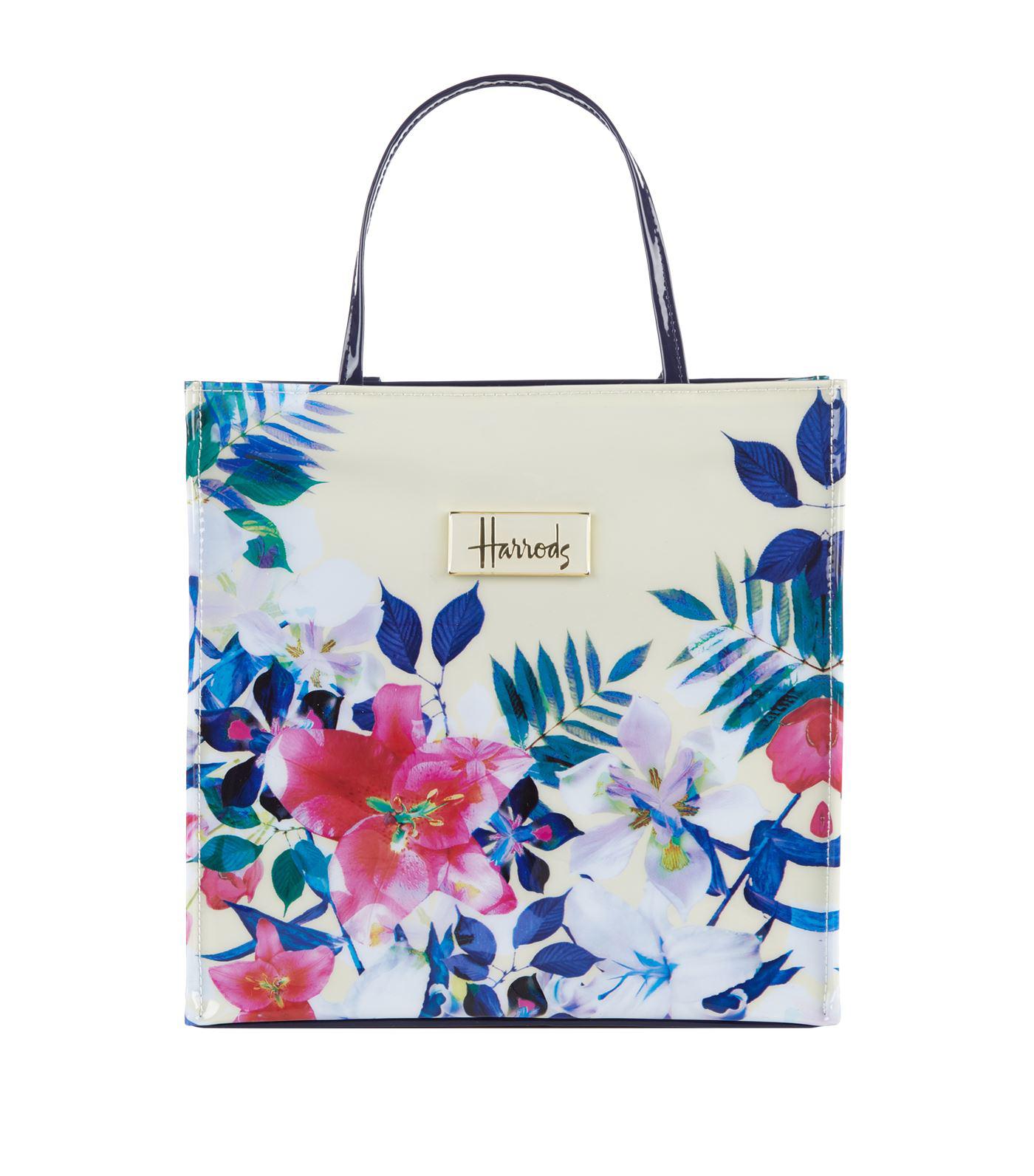 Harrods Small Tropical Floral Shopper Bag in Blue - Lyst