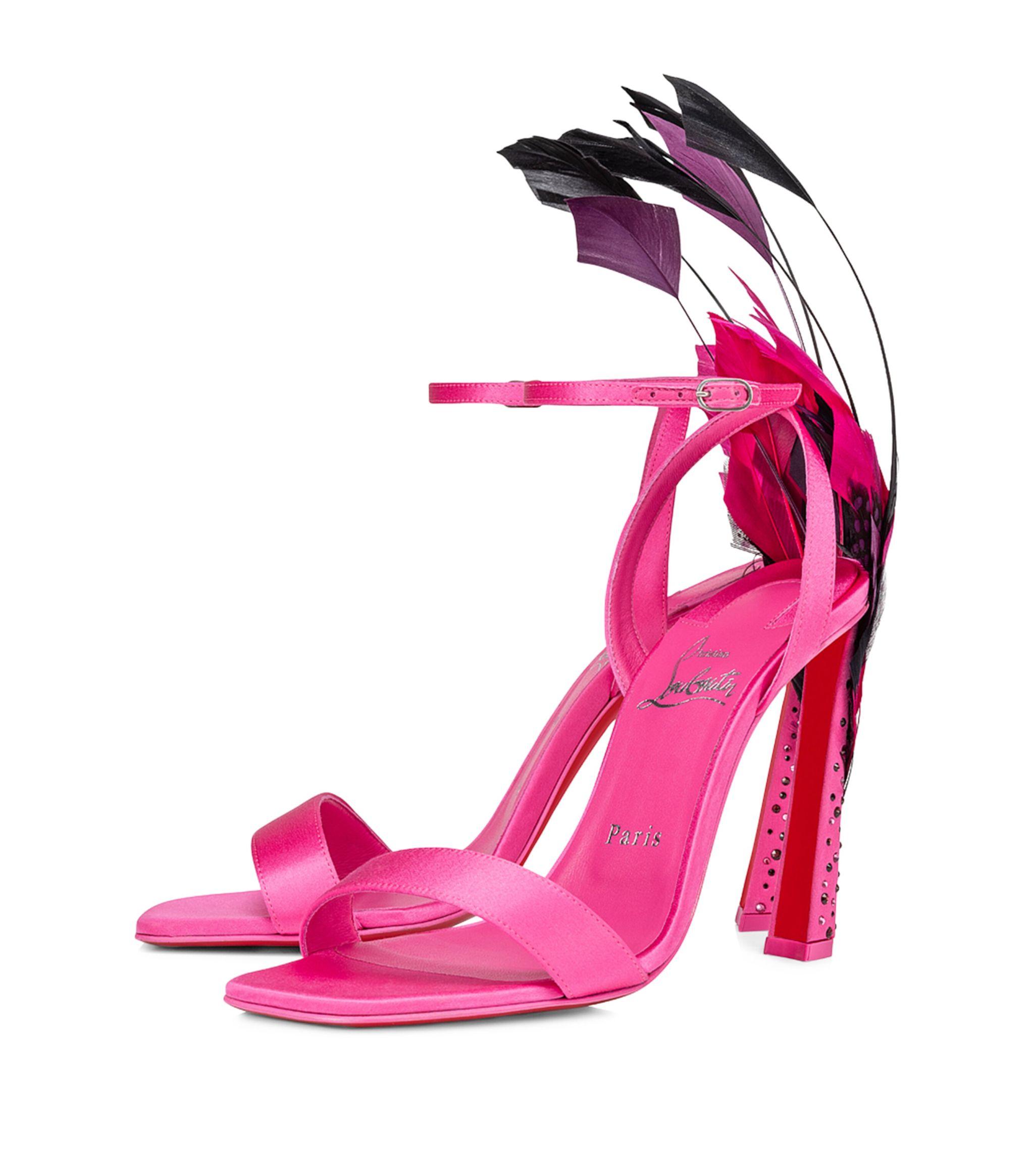 Christian Louboutin Condora Queen Feather-embellished Sandals 100 