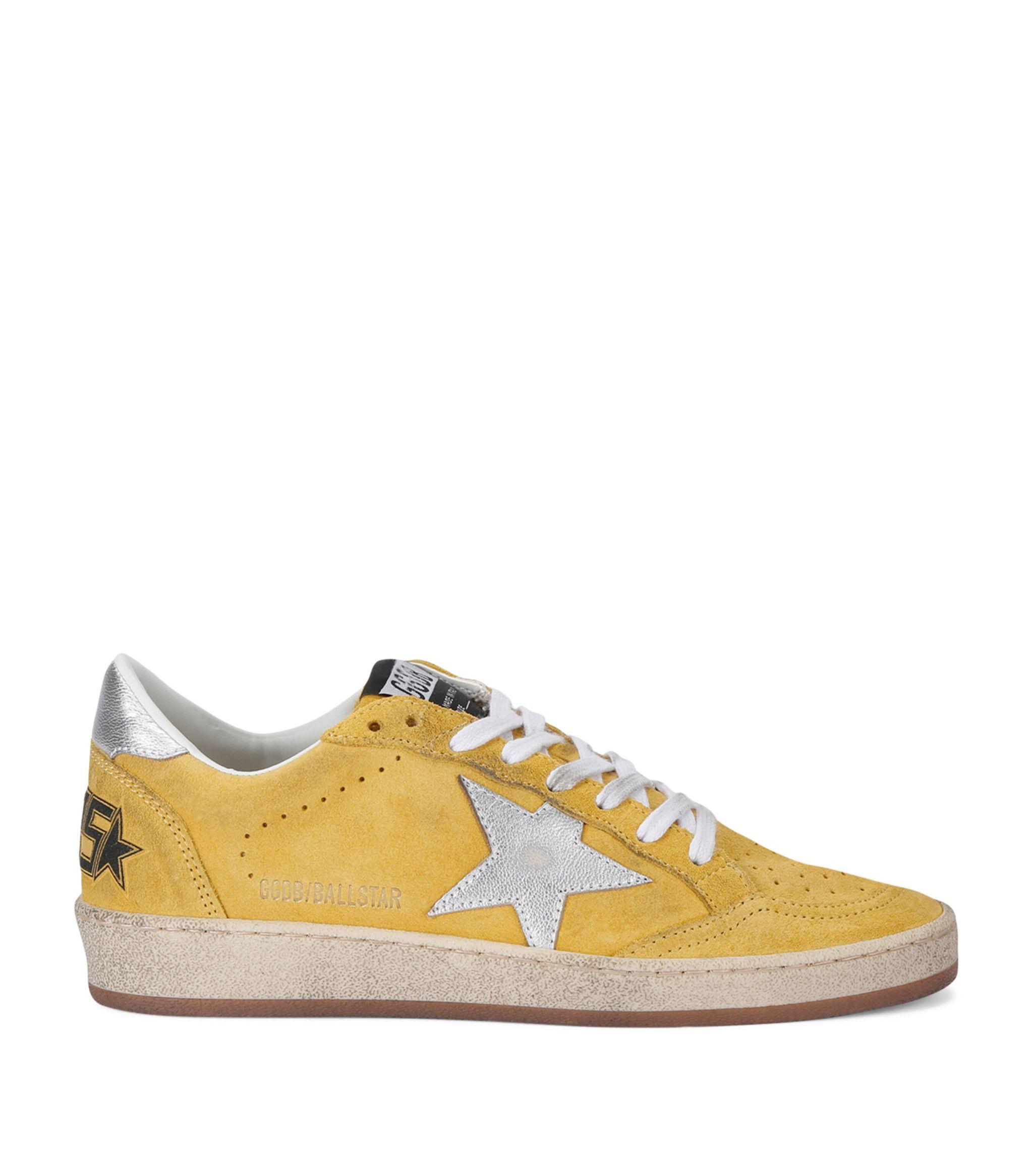 Golden Goose Suede Ball Star Sneakers in Yellow | Lyst