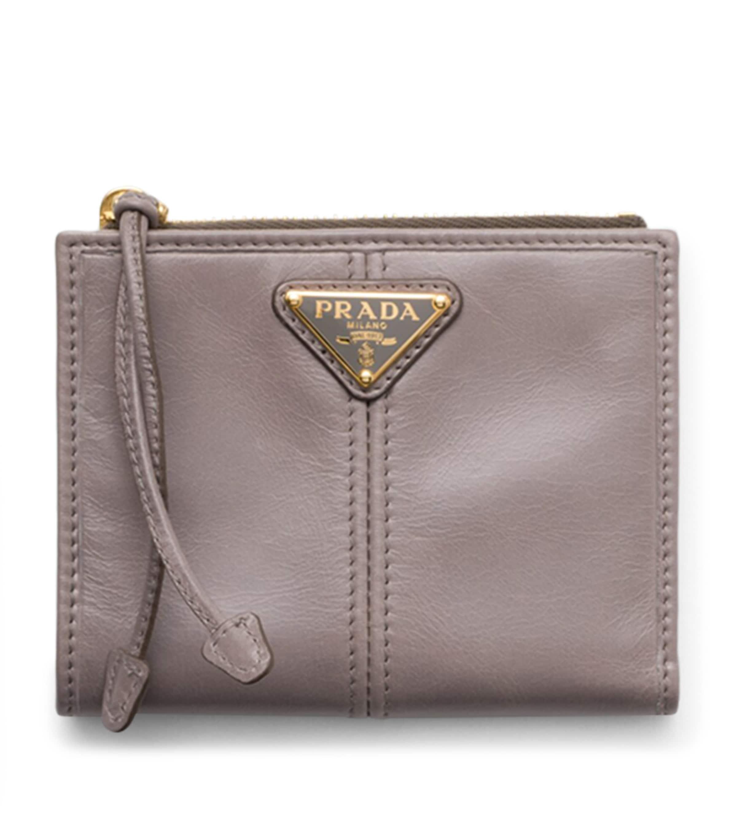 Prada Small Saffiano Leather Wallet in Brown Lyst UK