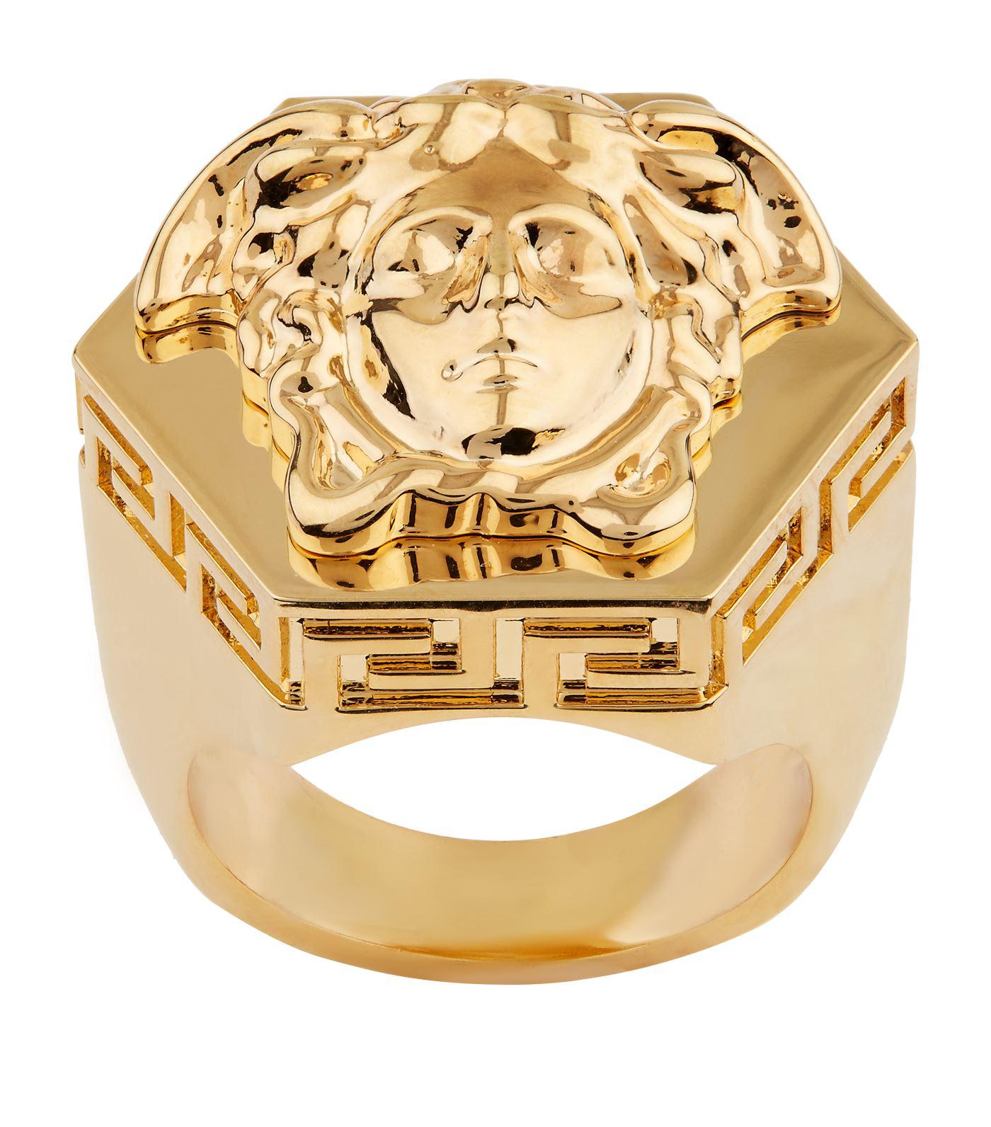Versace Hexagonal Medusa Ring in Gold (Metallic) for Men Lyst