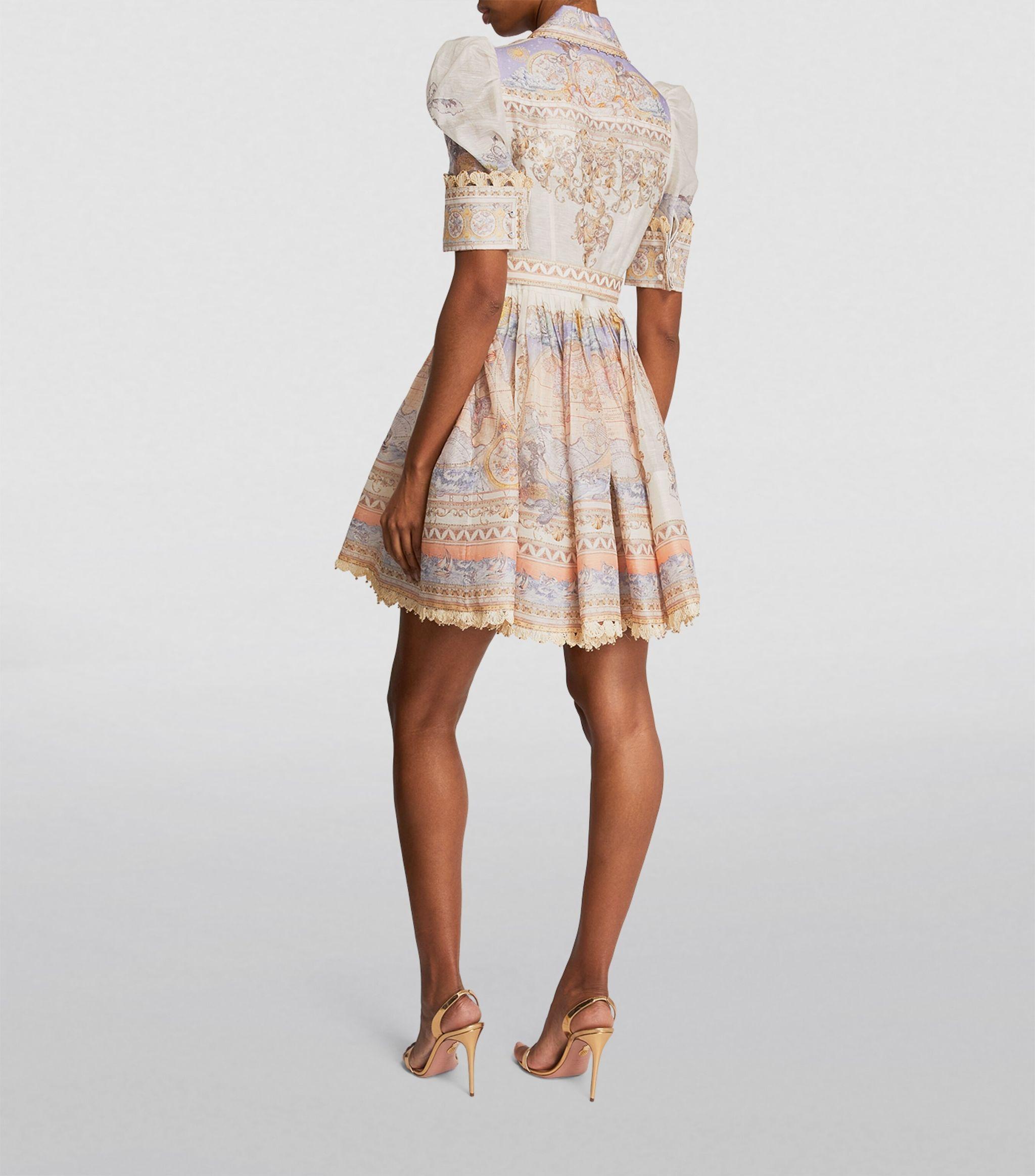 Zimmermann High Tide Mini Dress in Natural | Lyst