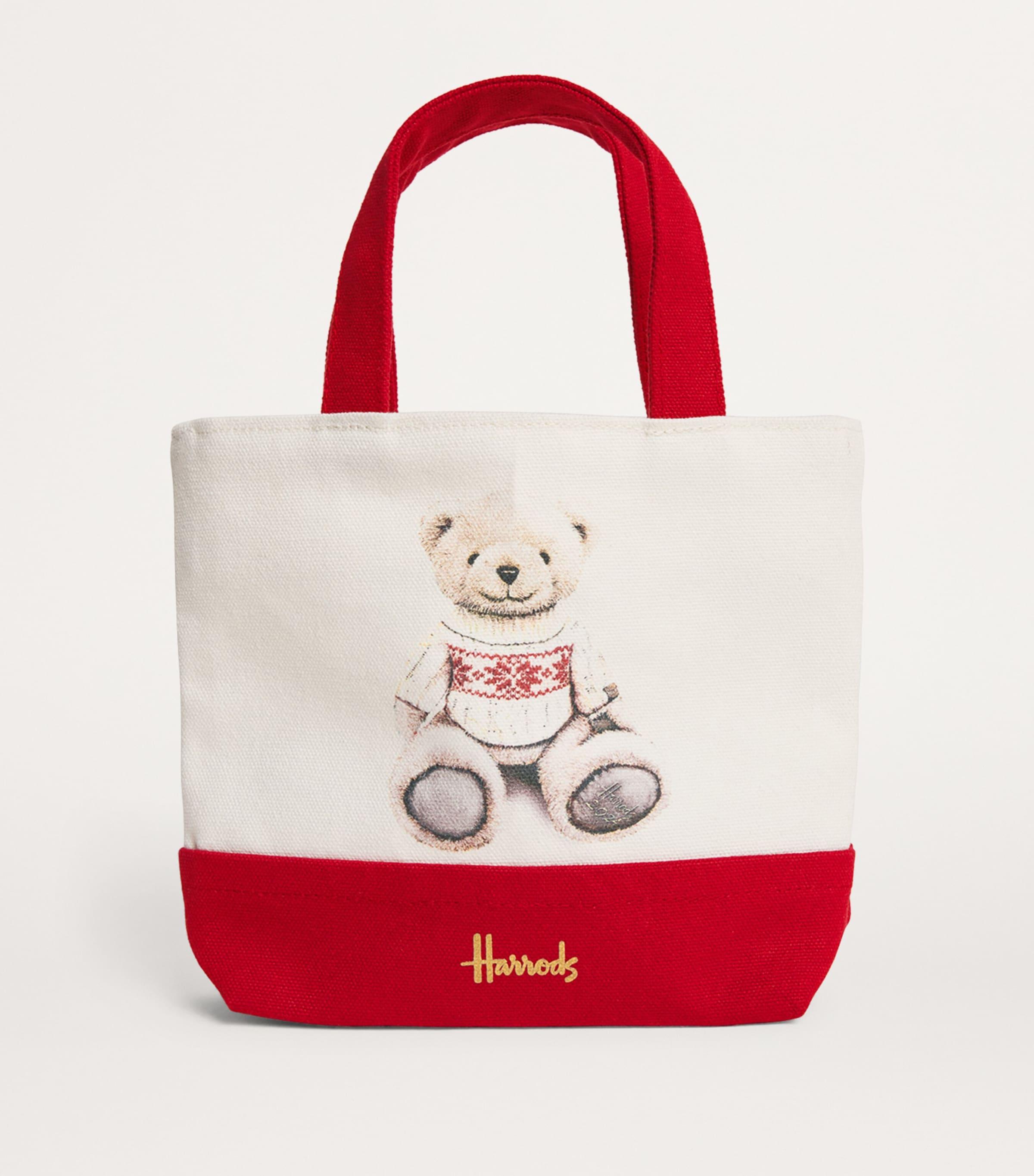 Harrods Mini Canvas Christmas Bear 2024 Tote Bag in Red Lyst UK