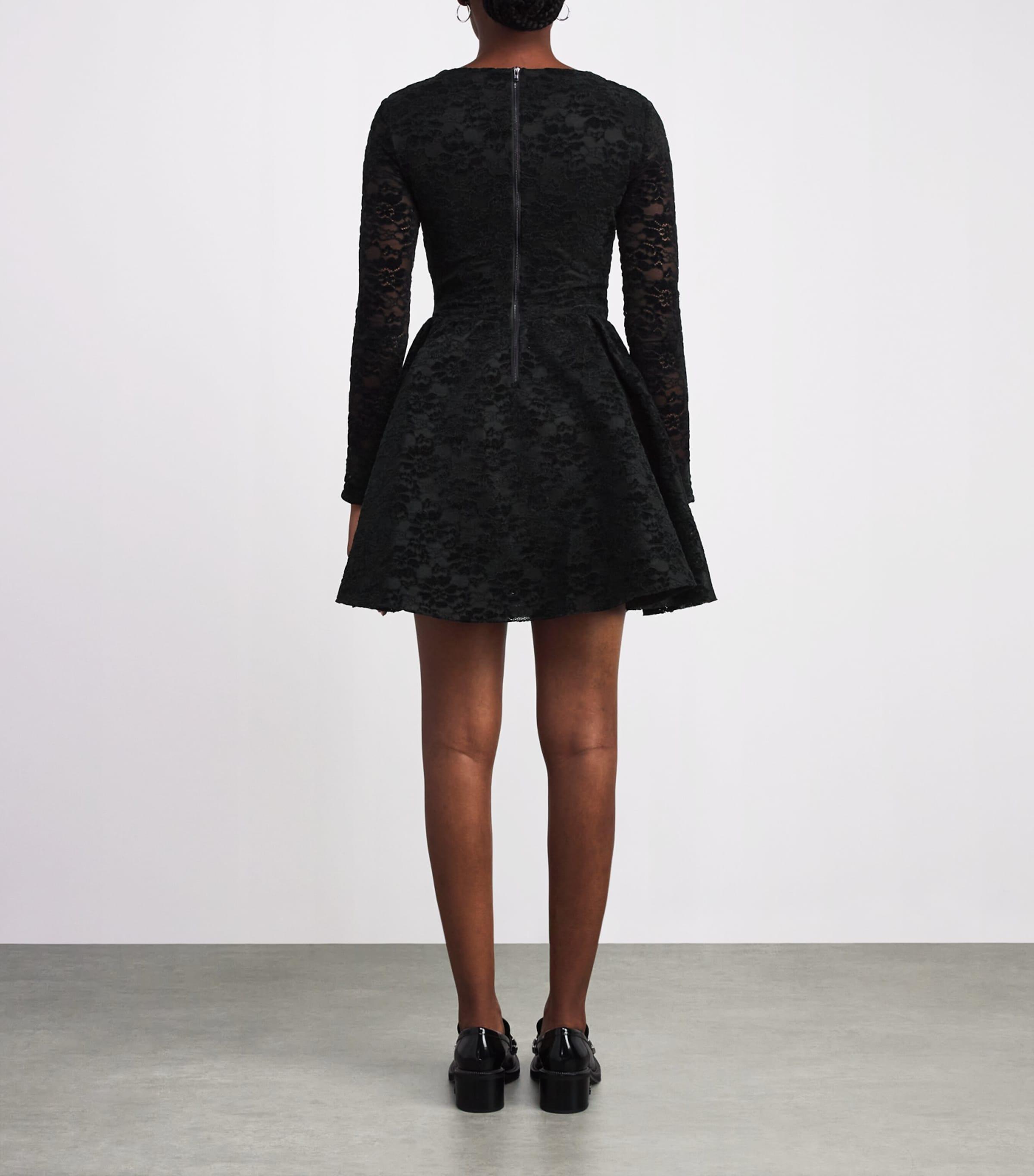Maje Velvet-Lace Mini Dress in Black | Lyst