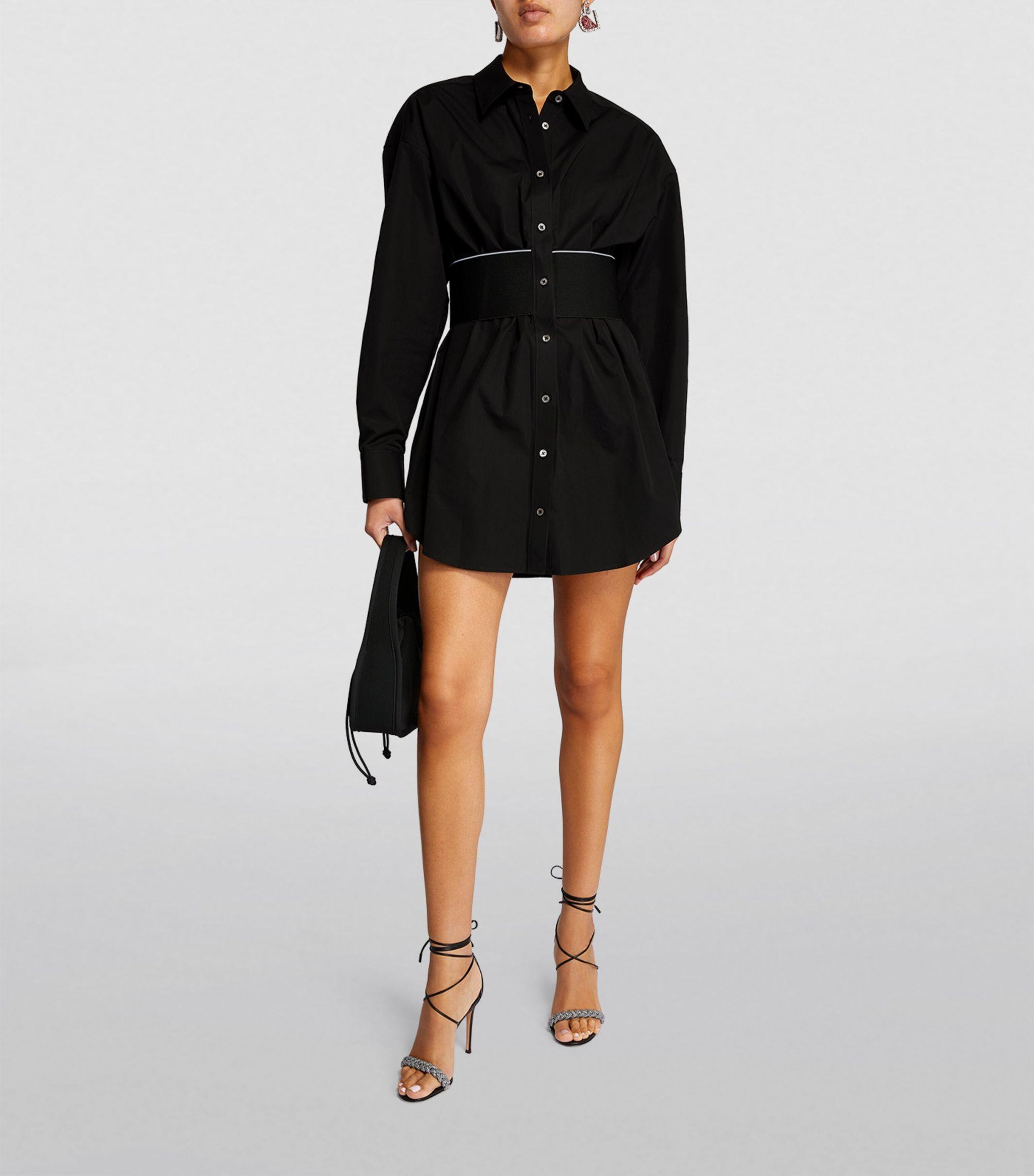 Alexander Wang Elasticated-waist Mini Dress in Black | Lyst