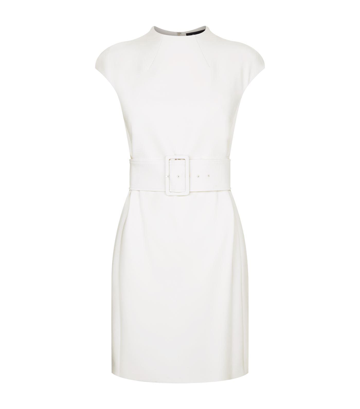 Theory Mod Belted Shift Dress in White - Lyst