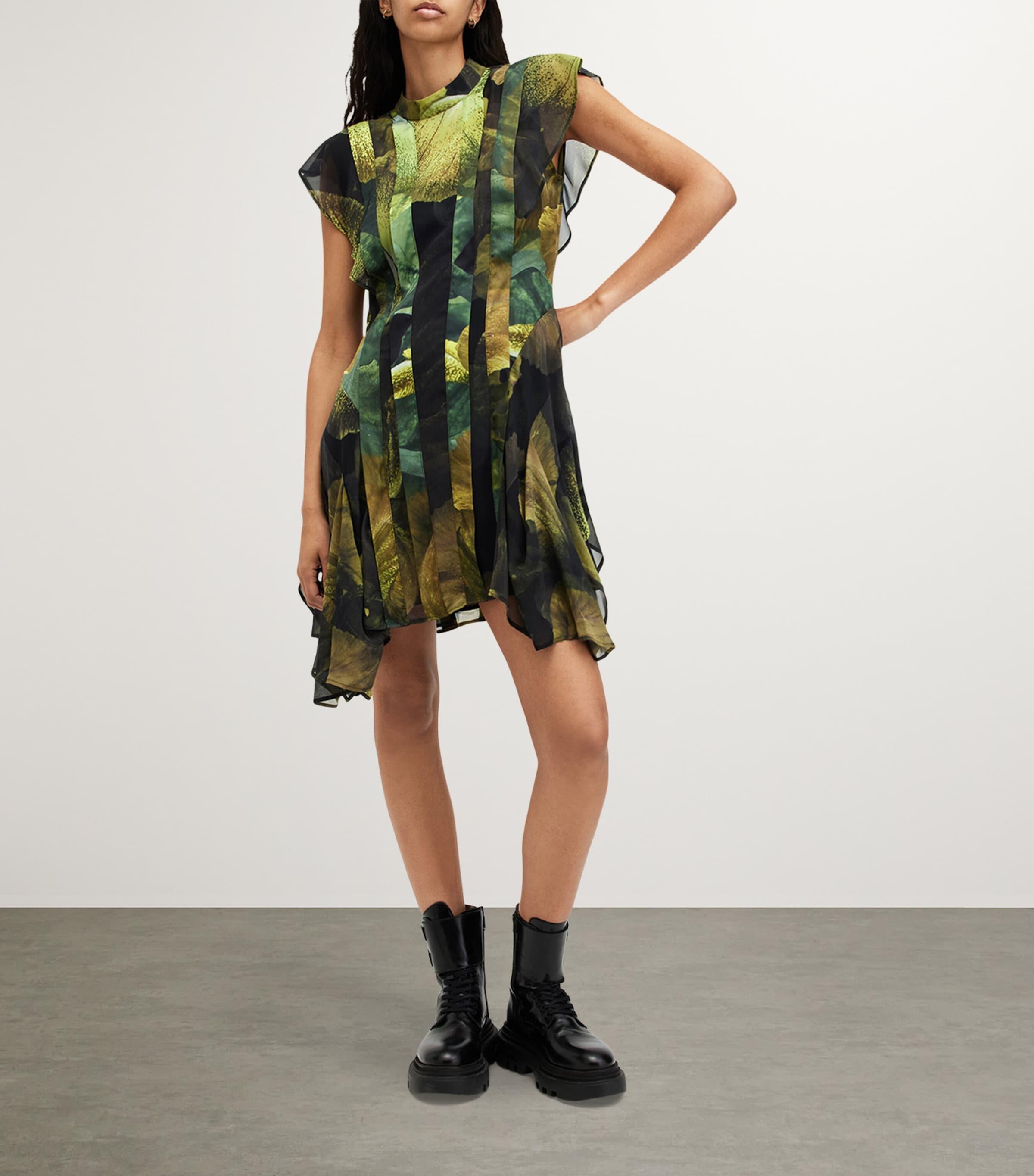AllSaints Printed Fleur Mini Dress in Green | Lyst AllSaints Printed Fleur Mini Dress in Green | Lyst