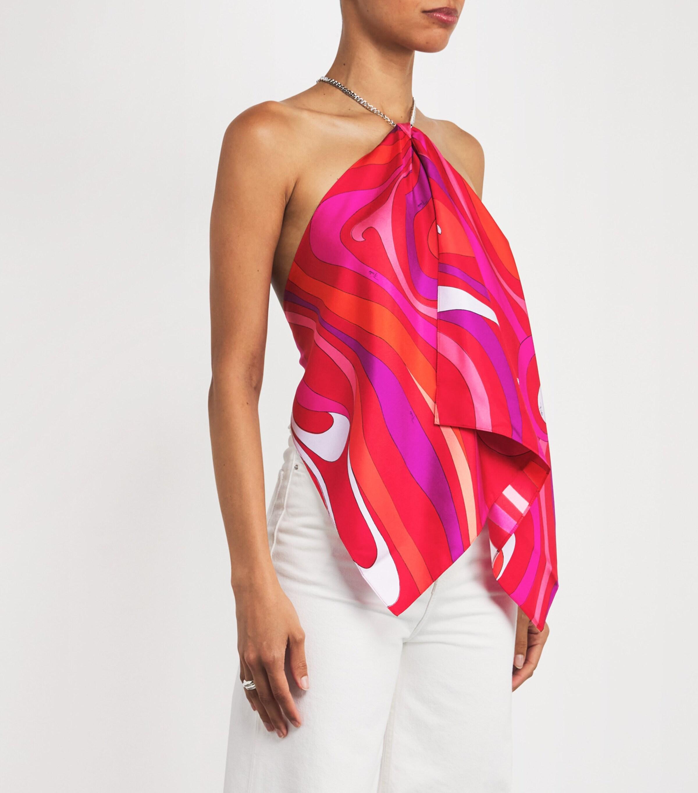 PUCCI Silk Chain-Tie Sleeveless Top in Pink | Lyst Canada
