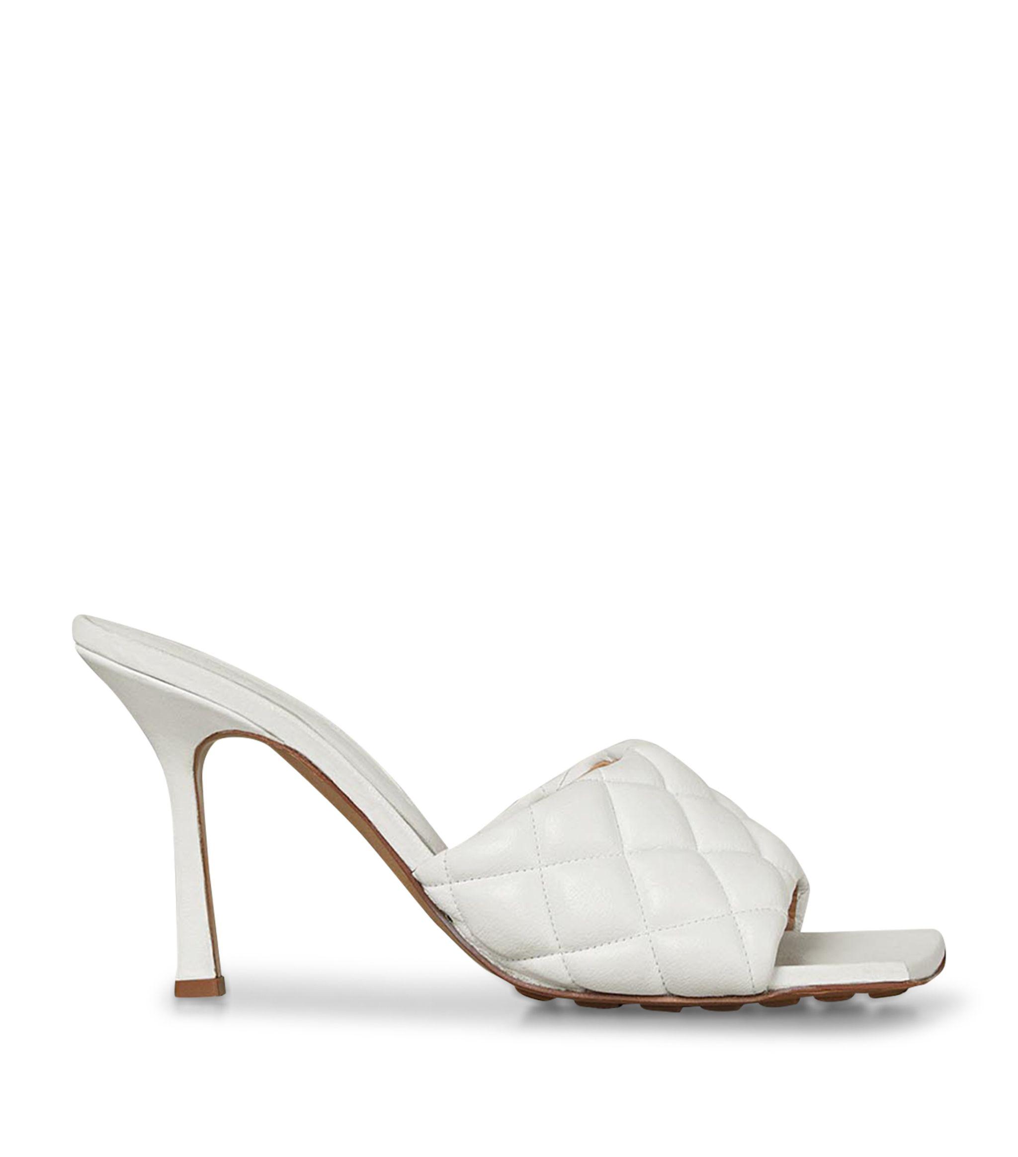 bottega veneta white quilted mules