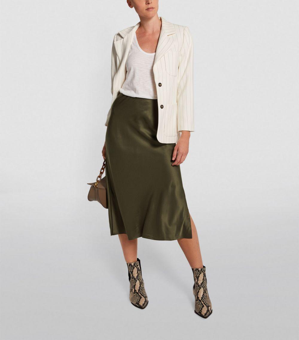 green bias skirt