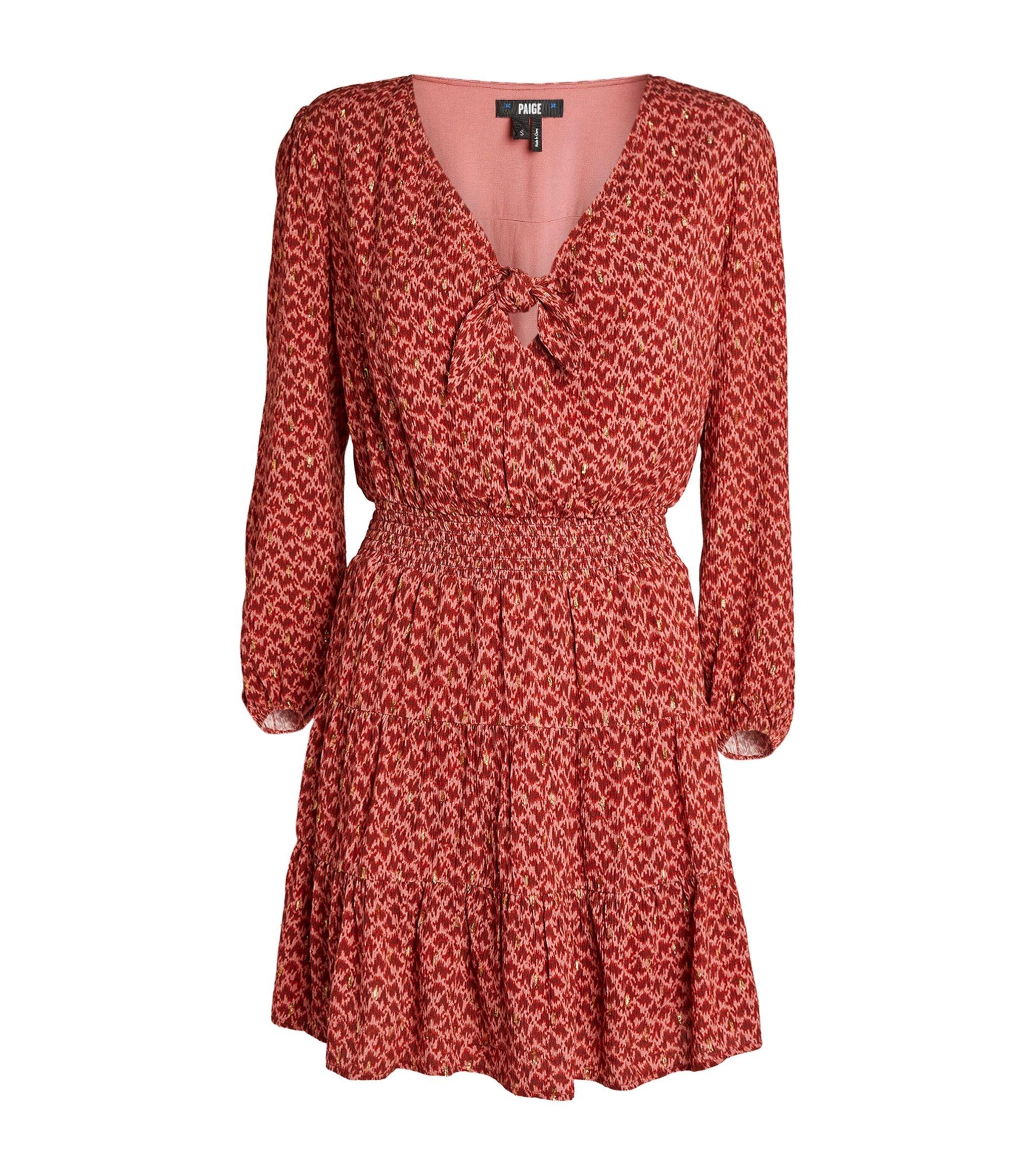 PAIGE Sandee Mini Dress in Red | Lyst UK