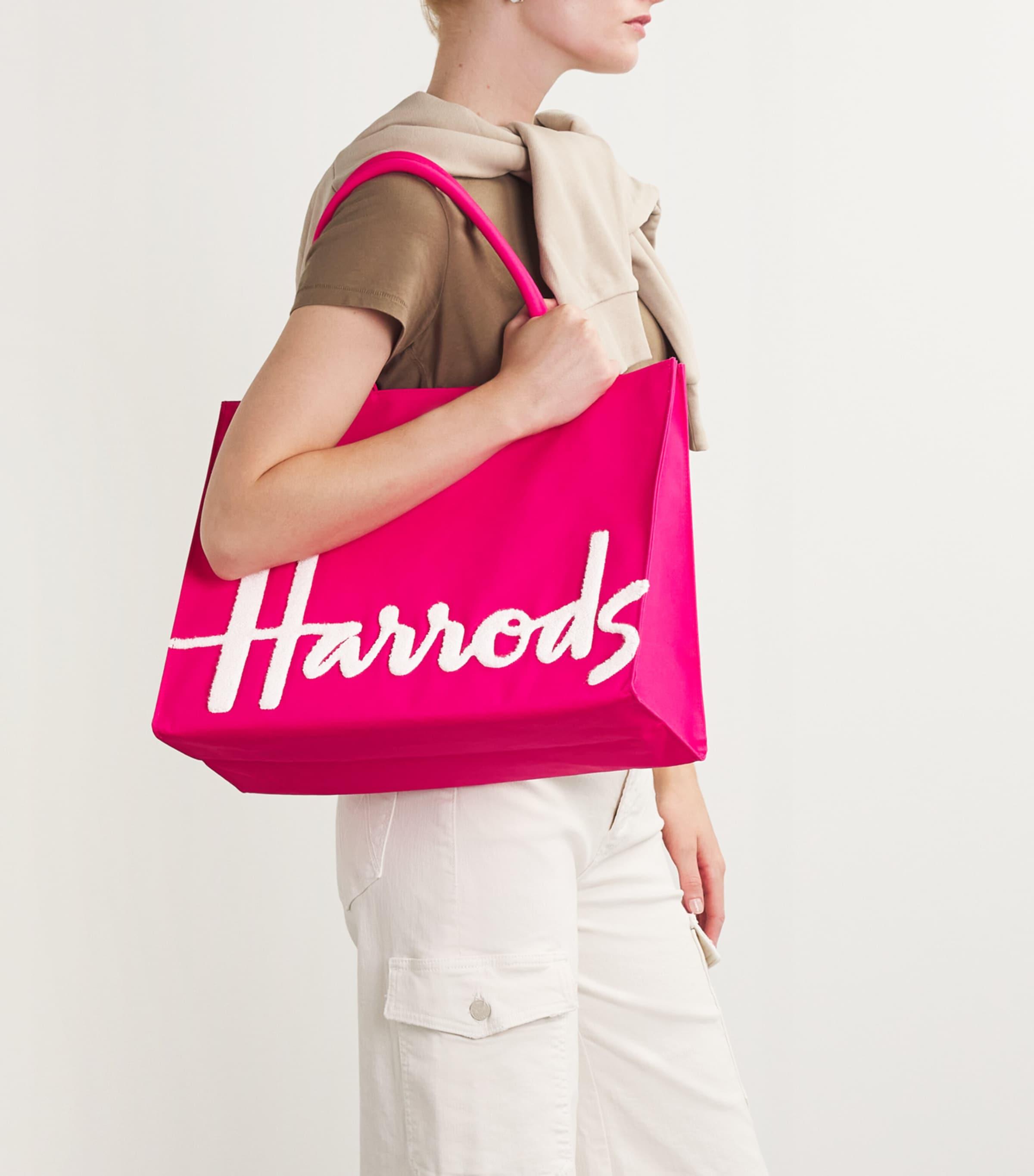 Harrods Large Cotton Logo Tote Bag in Pink Lyst