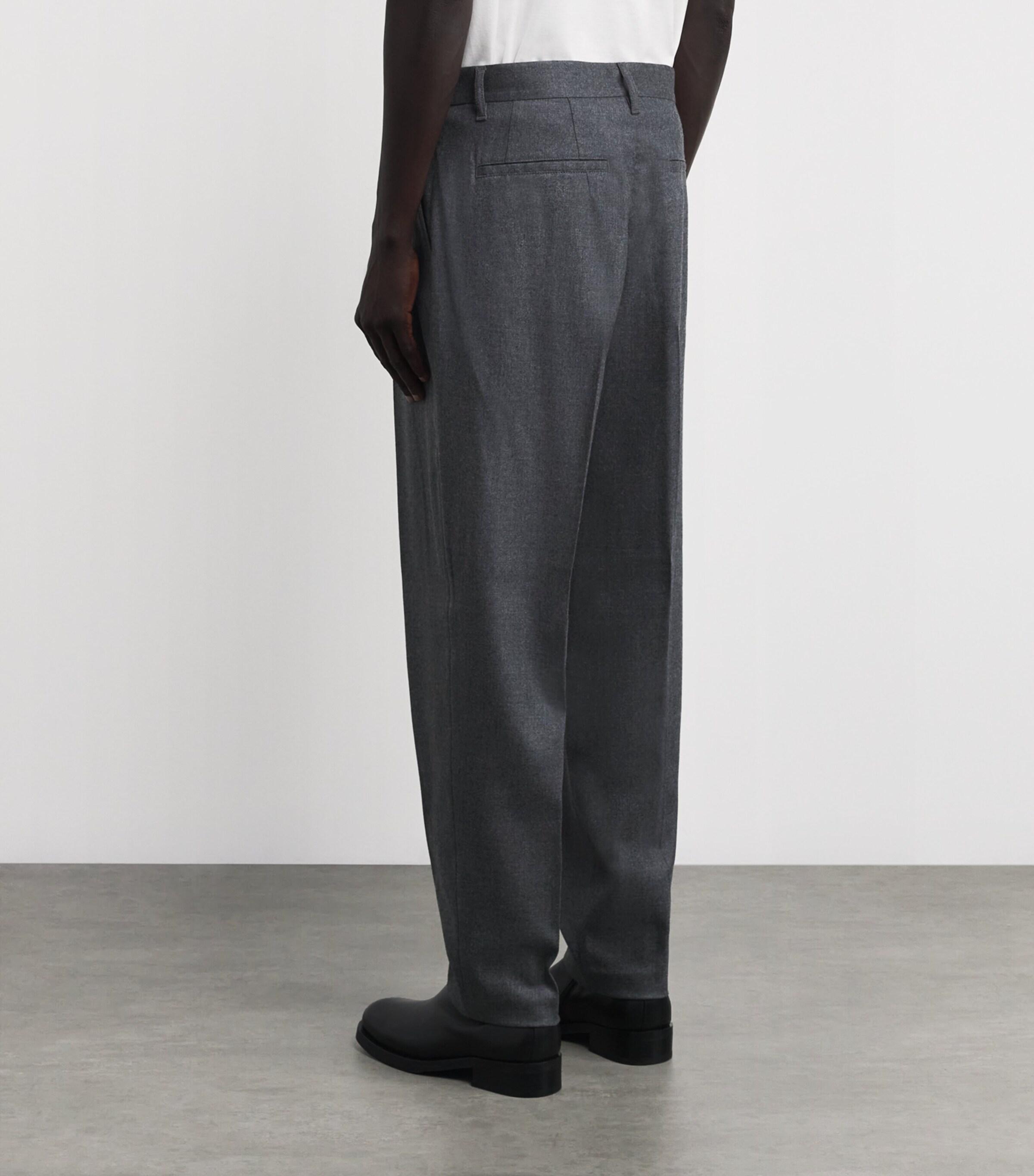 emporio armani baggy slacks グレー Armani Collezioni gray wide straight leg trousers pants