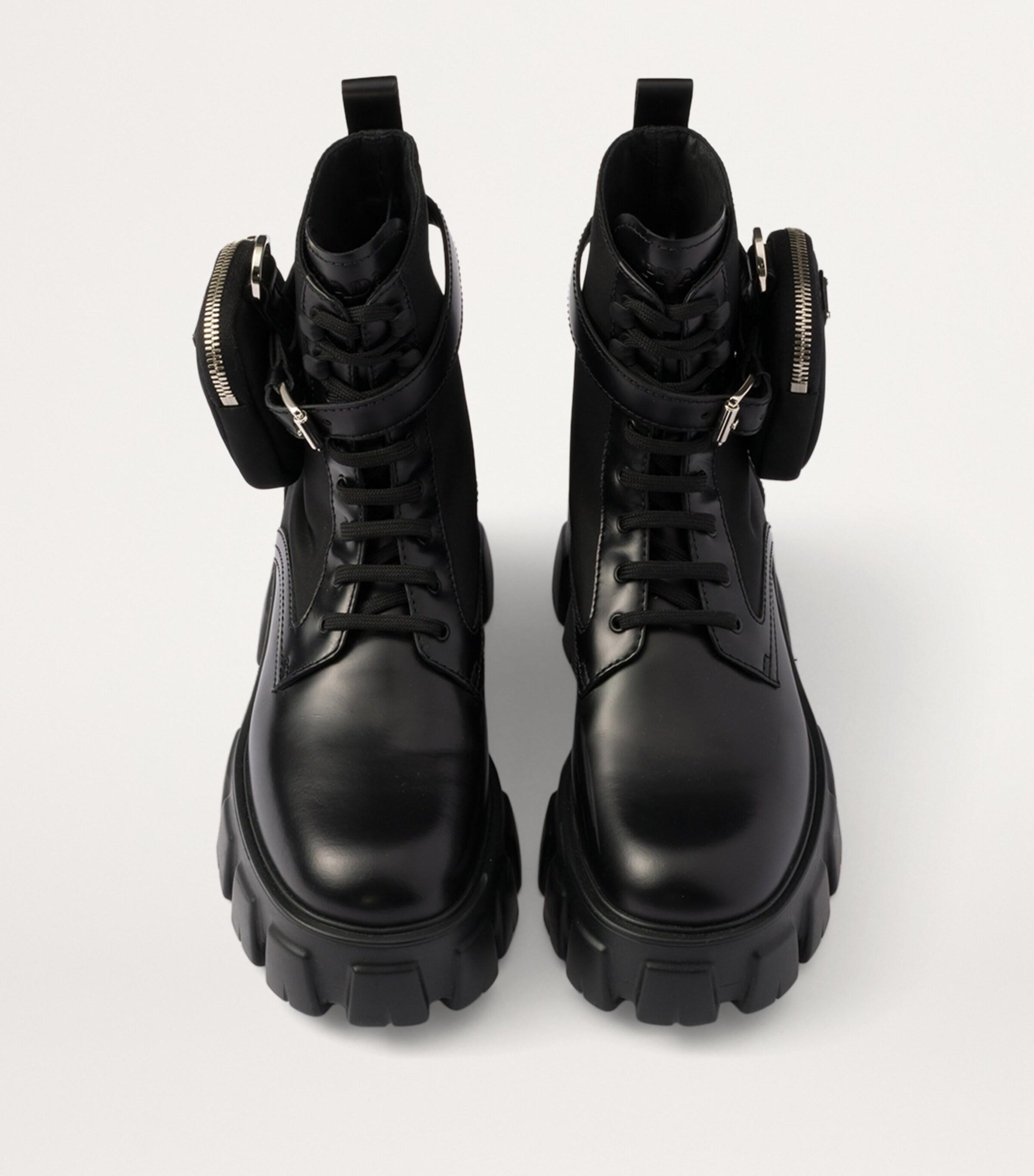 Prada Leather Monolith Boots With Pouch 55 in Black Lyst UK