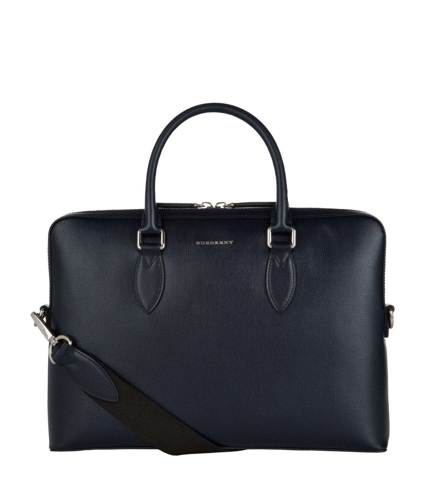 Burberry Bermondsey Slim Leather Briefcase in Navy (Blue) for Men Lyst