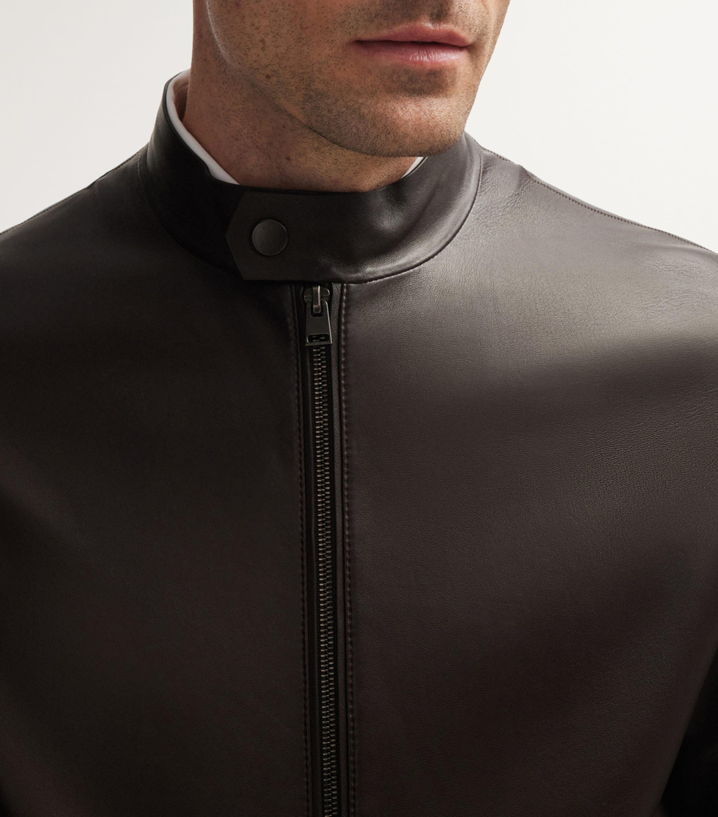 BOSS Lamb Leather Jacket in Grey for Men | Lyst UK BOSS Lamb Leather Jacket in Grey for Men | Lyst UK