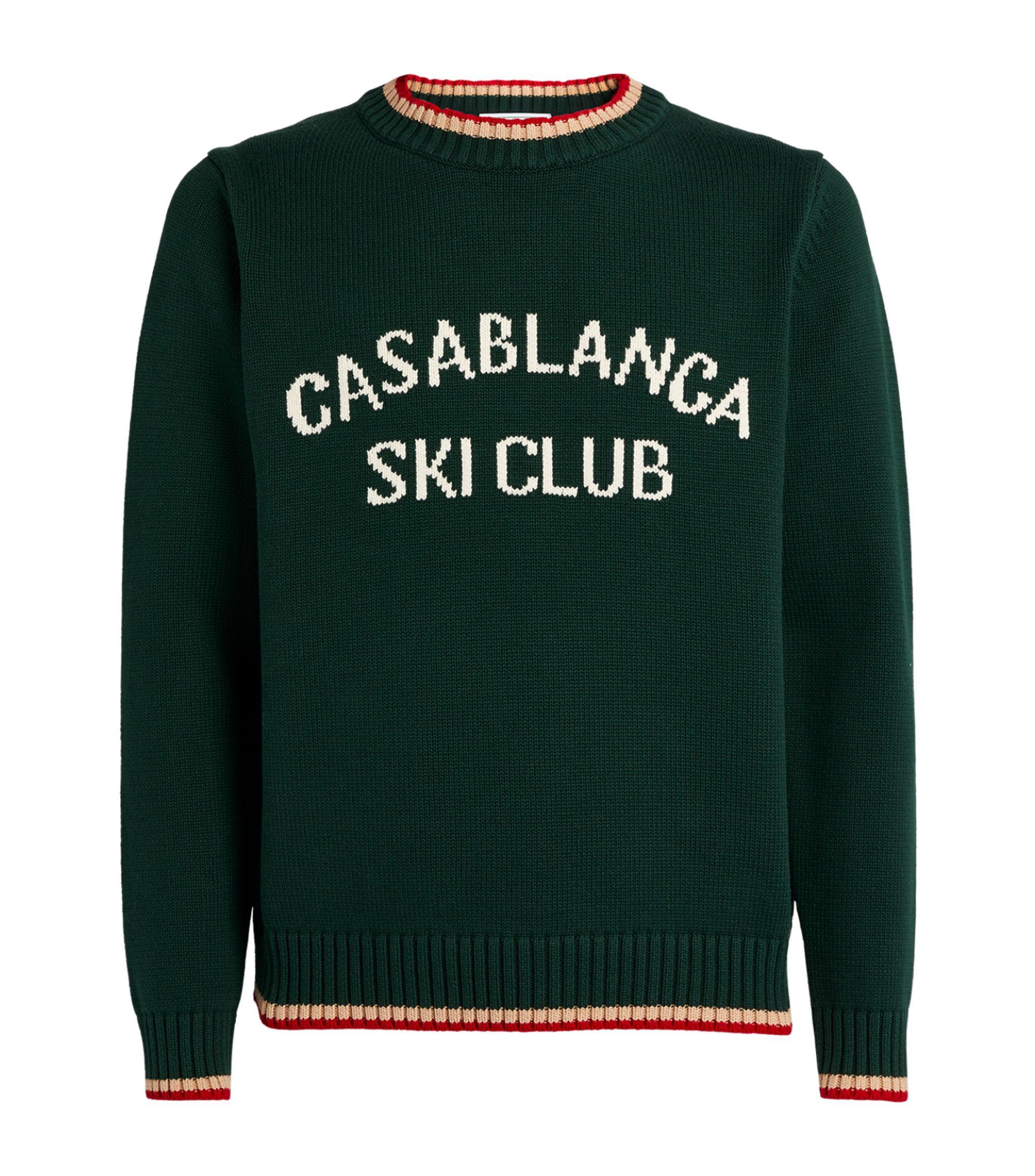 CASABLANCA Ski Club Sweater in Green for Men | Lyst