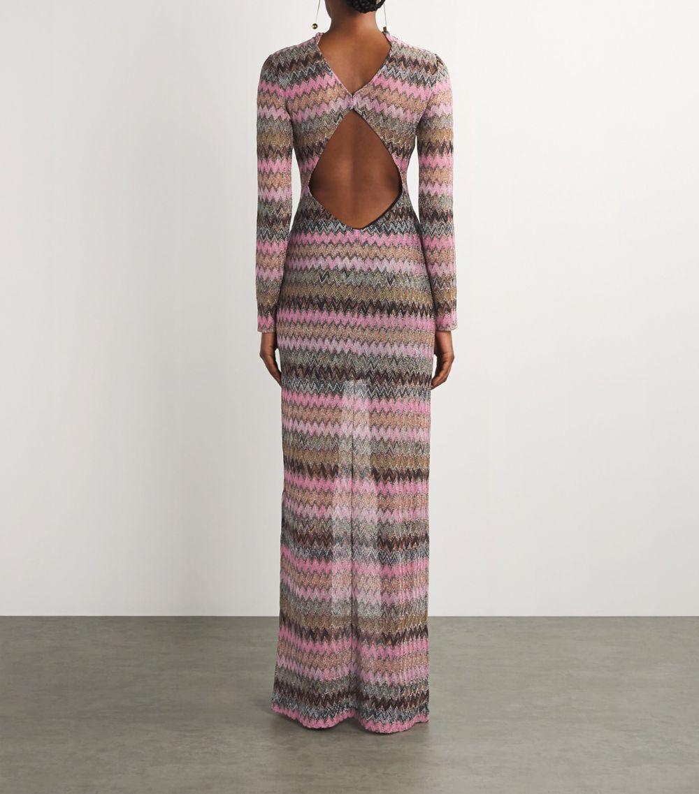 missoni cut out-detail sequinned dress Missoni cut-out Sequined Lam Maxi Dress | Grey