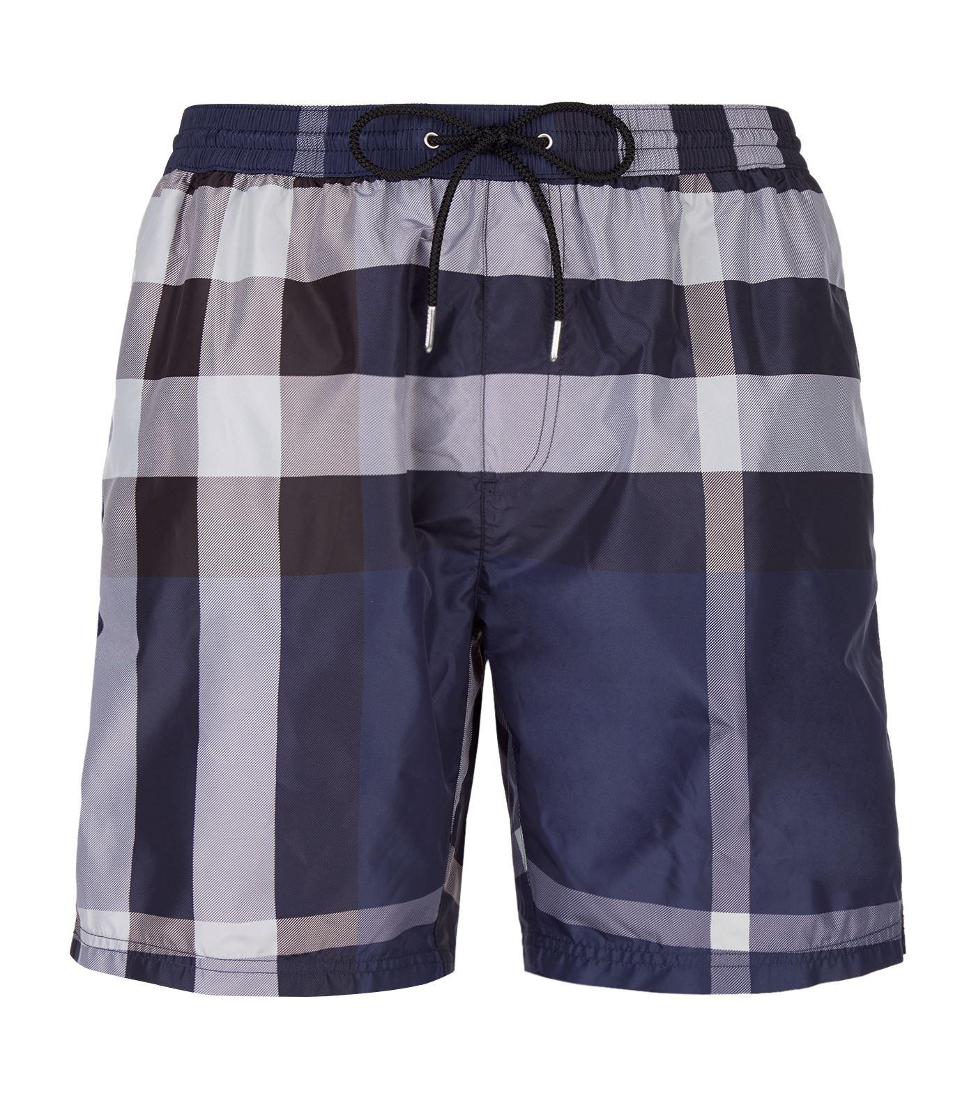 Burberry Nova Check Swim Shorts in Blue for Men Lyst