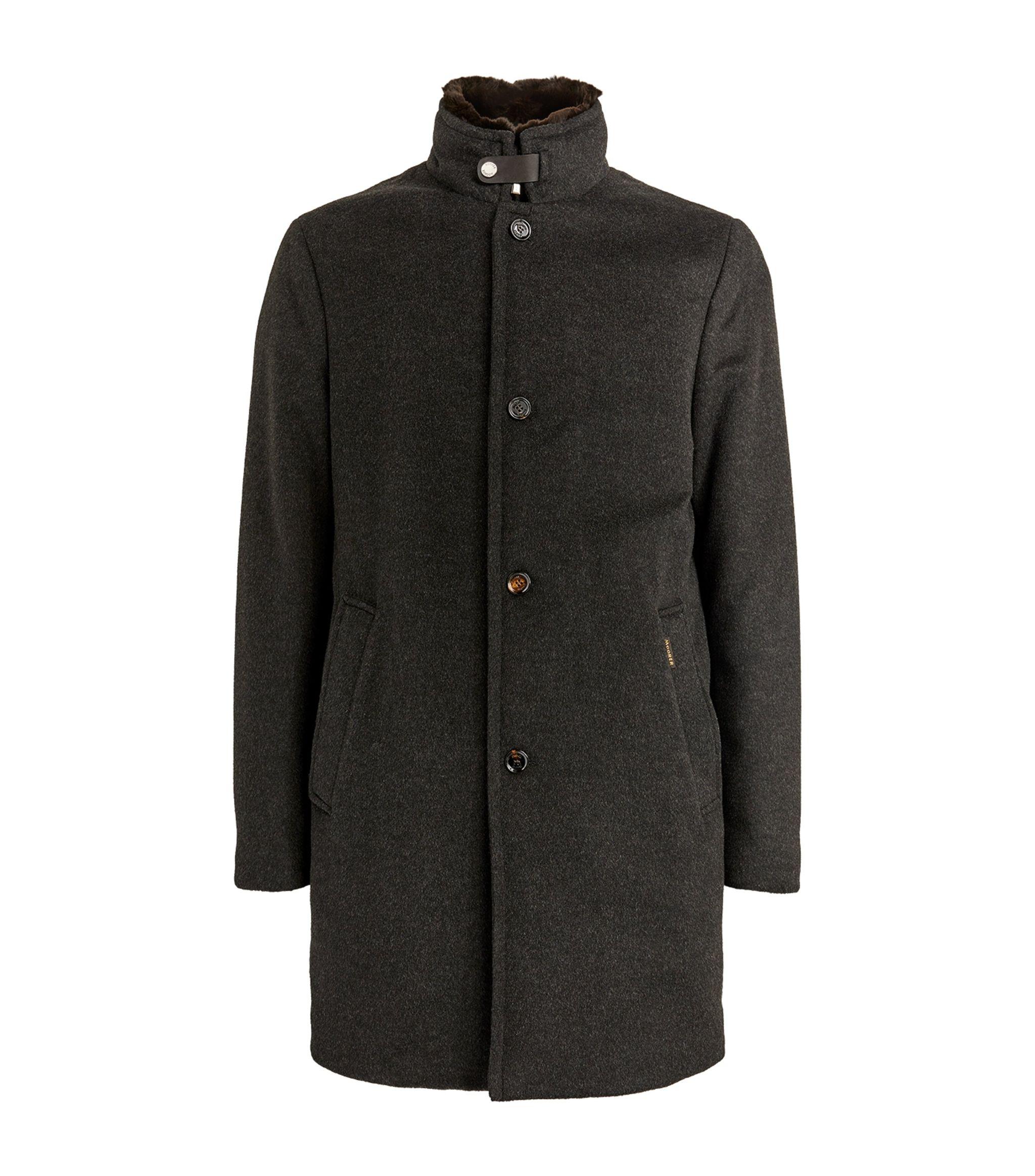Moorer Wool-cashmere Quilted Coat in Black for Men - Lyst