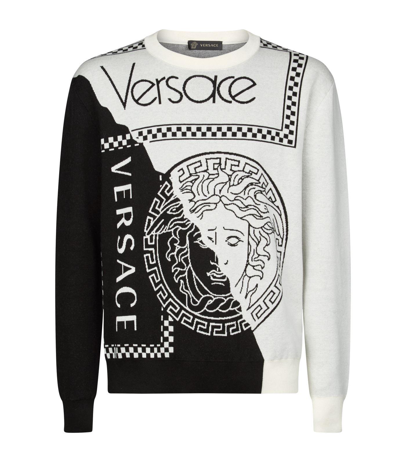 Versace Graphic Medusa Sweater in Black for Men | Lyst UK