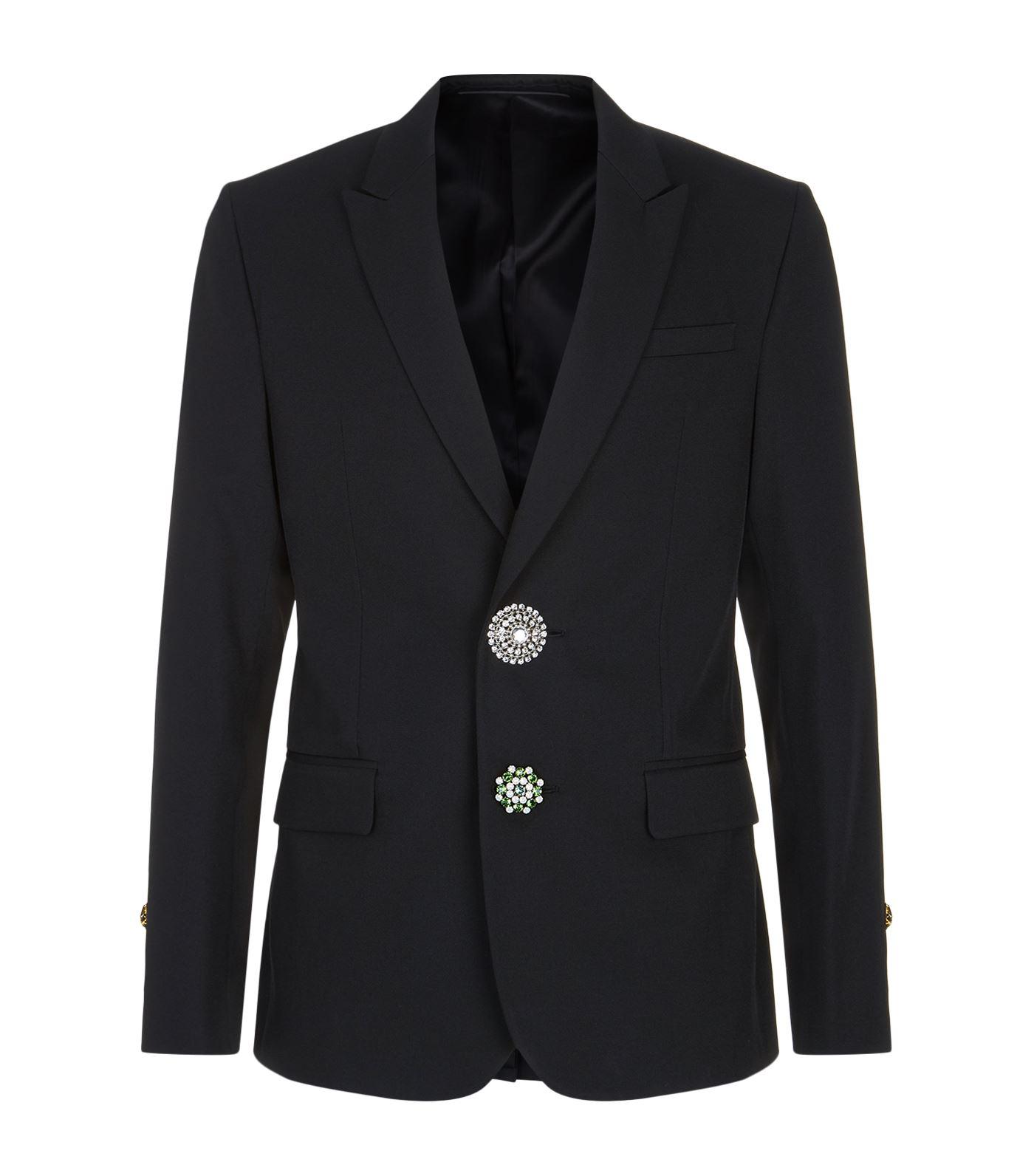 Givenchy Synthetic Brooch Button Blazer in Black for Men - Lyst