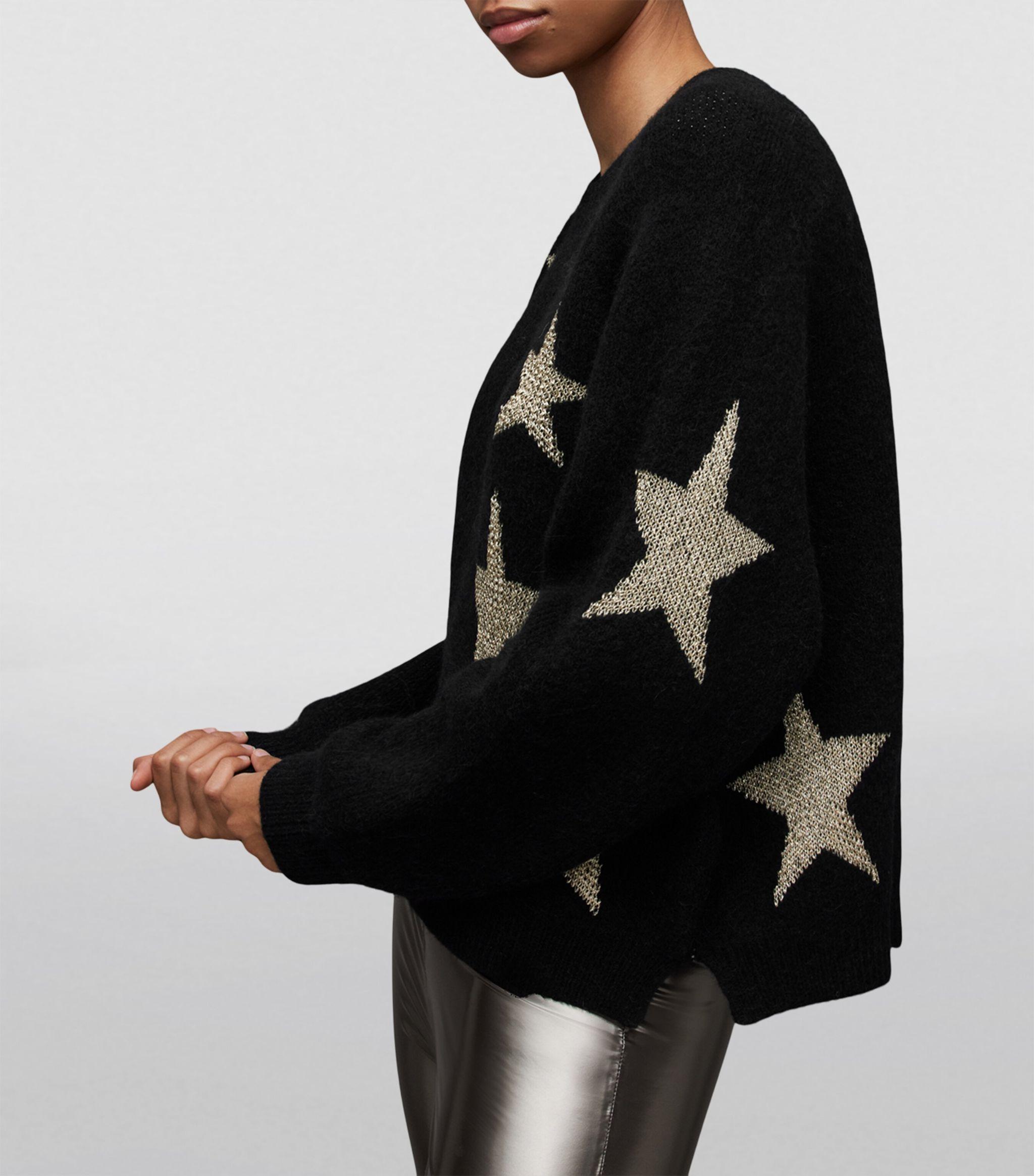 AllSaints Star Sweater in Black | Lyst