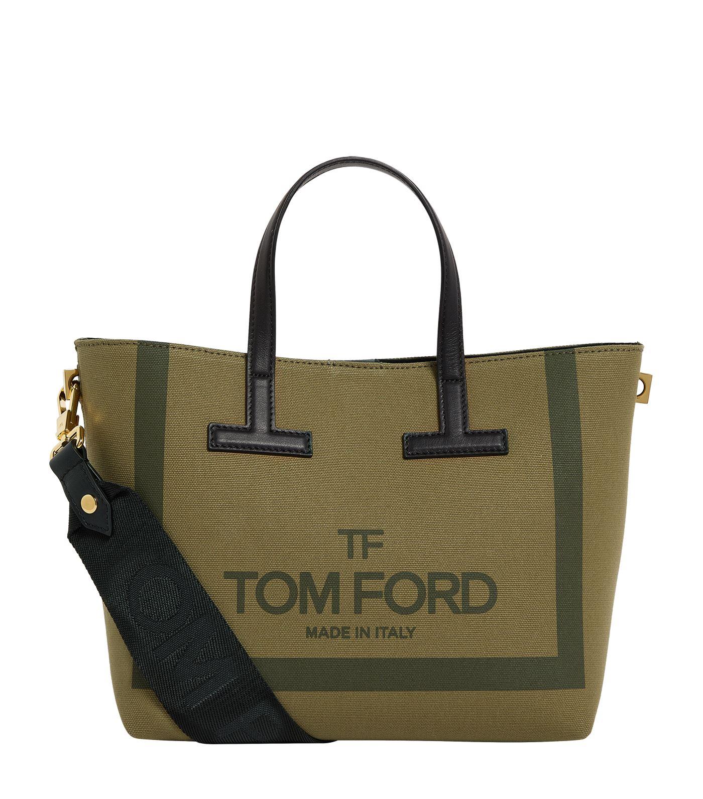 Tom Ford Mini Canvas Tote Bag in Green | Lyst