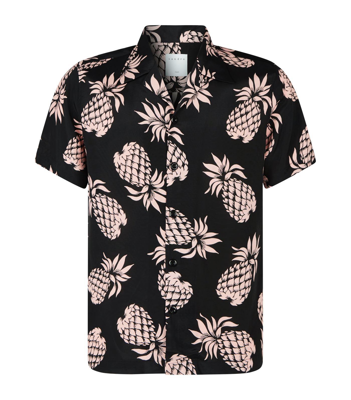 mens black pineapple shirt