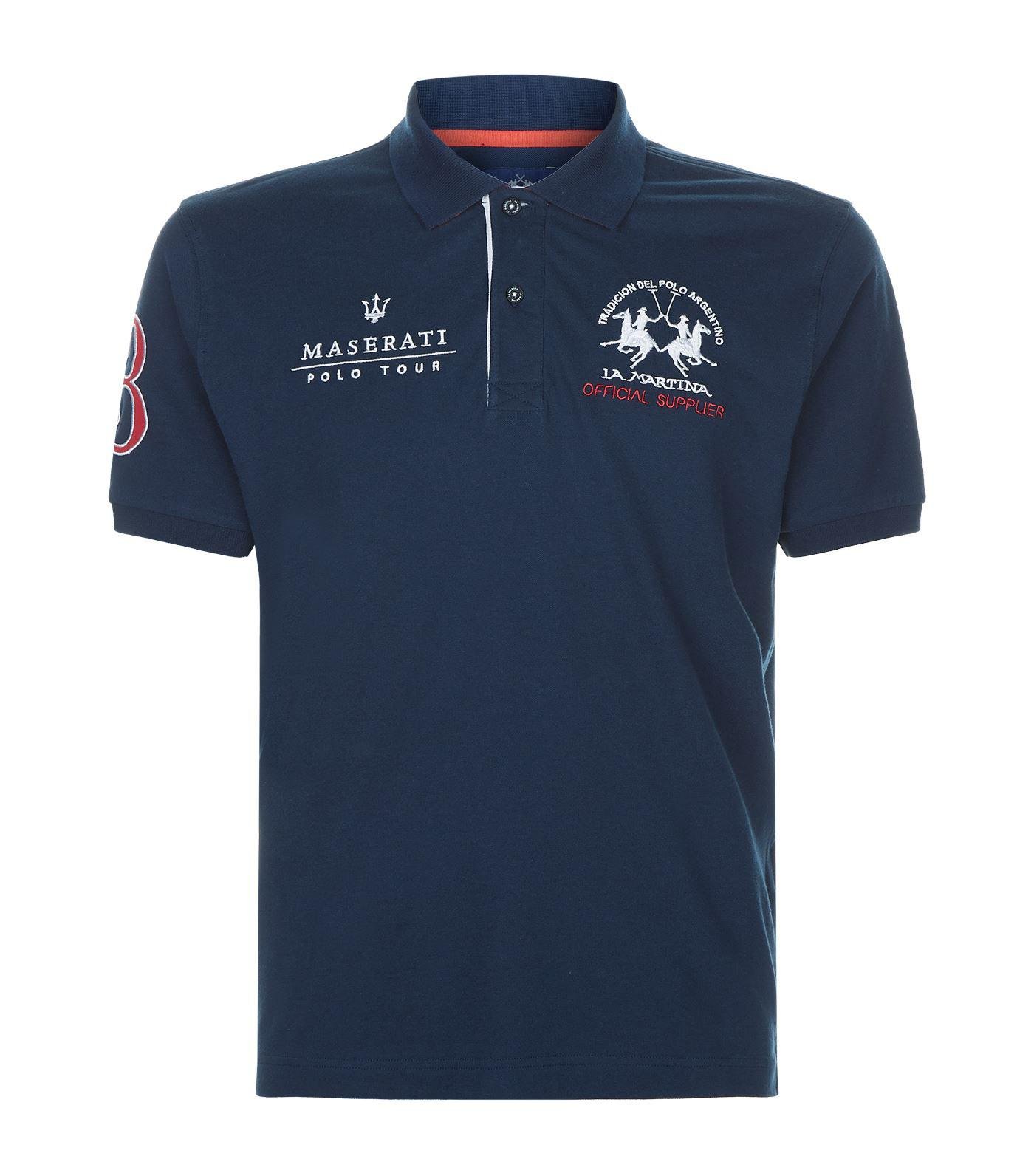 La Martina Cotton Maserati Polo Shirt in Navy (Blue) for Men - Lyst
