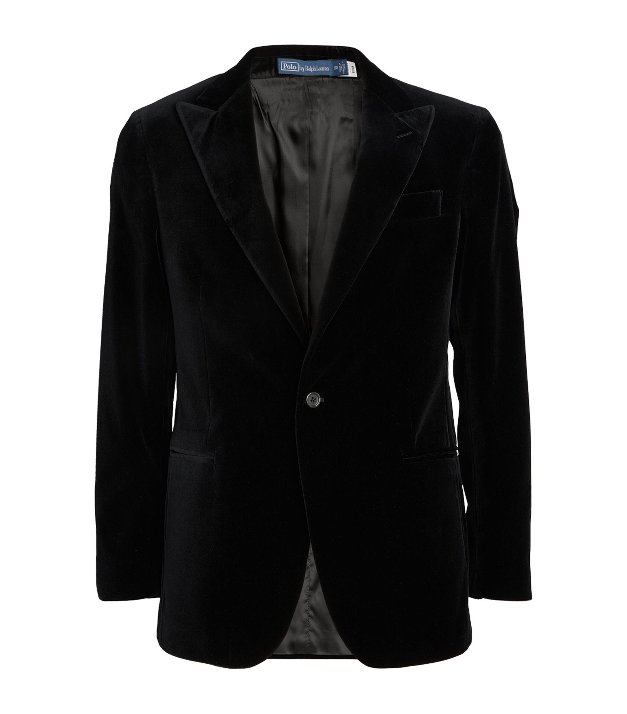 Polo Ralph Lauren Velvet Single breasted Blazer in Black for Men