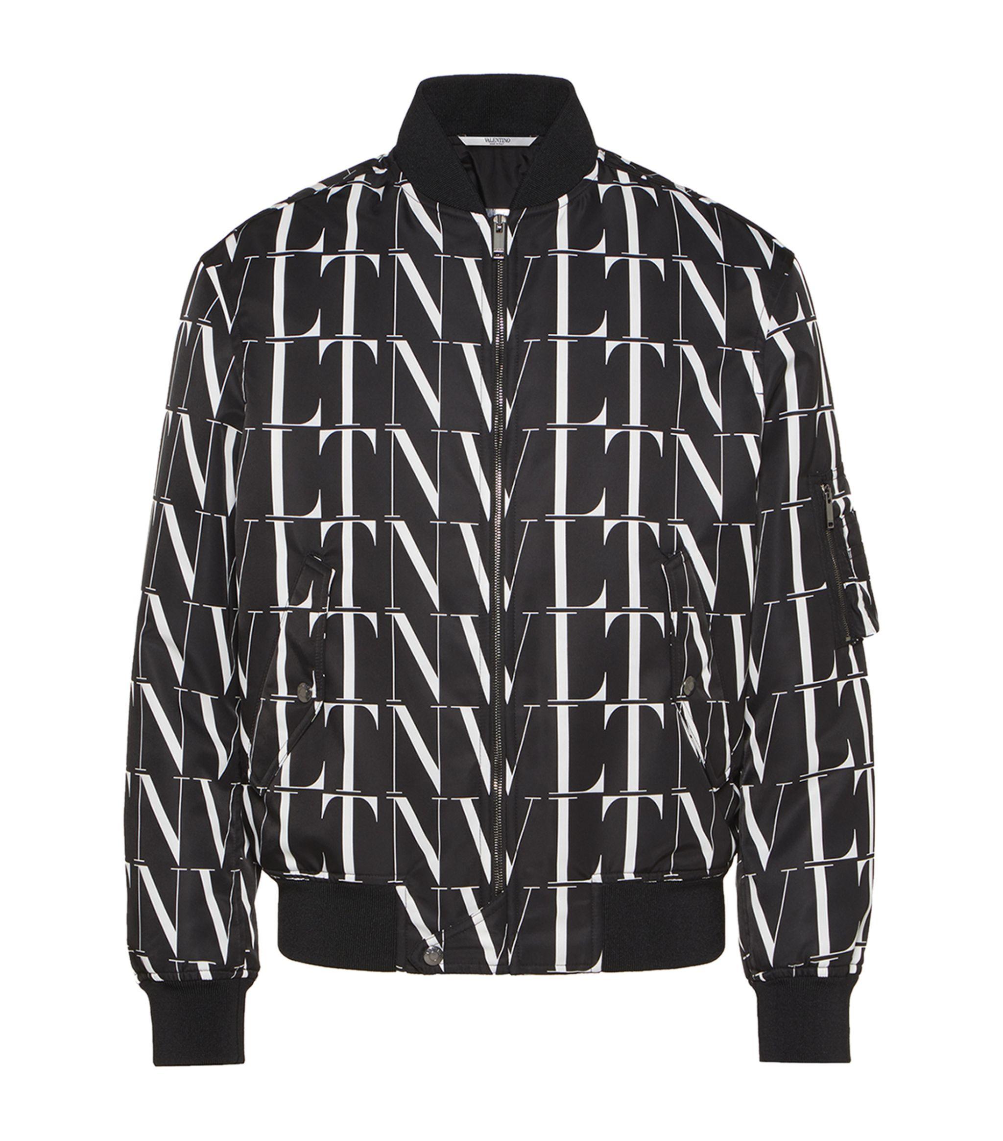 Valentino Synthetic Vltn Times Bomber Jacket in Black for Men - Lyst