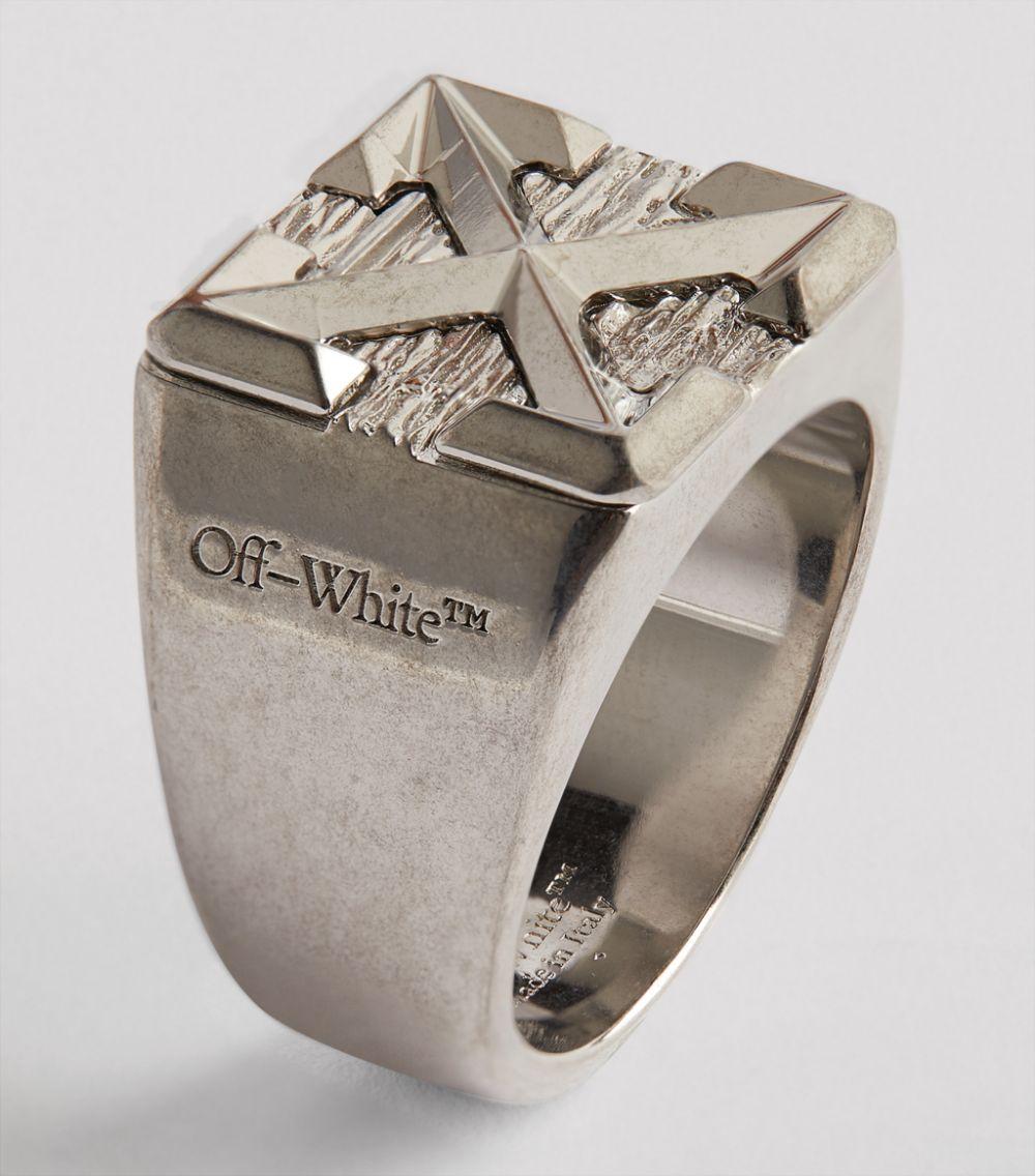 Off-White c/o Virgil Abloh Leather Arrows Signet Ring in Metallic for ...