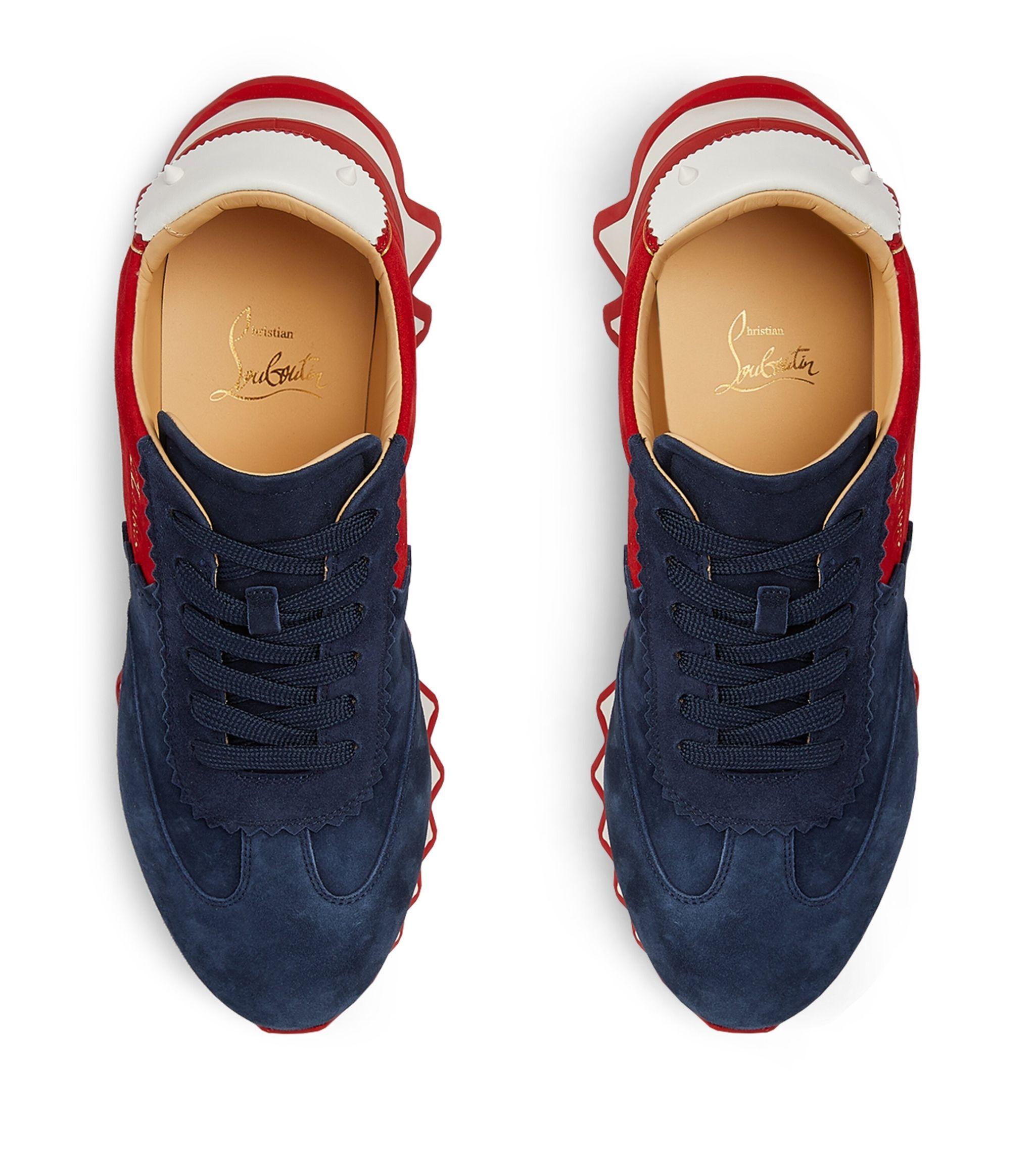 Christian Louboutin Loubishark Blue Suede Sneaker Loubishark low trainers Christian Louboutin Blue size 41.5  main image 2