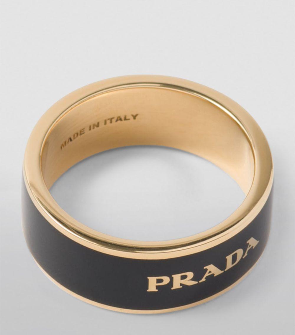 Prada Enamel Logo Ring in Metallic Lyst UK