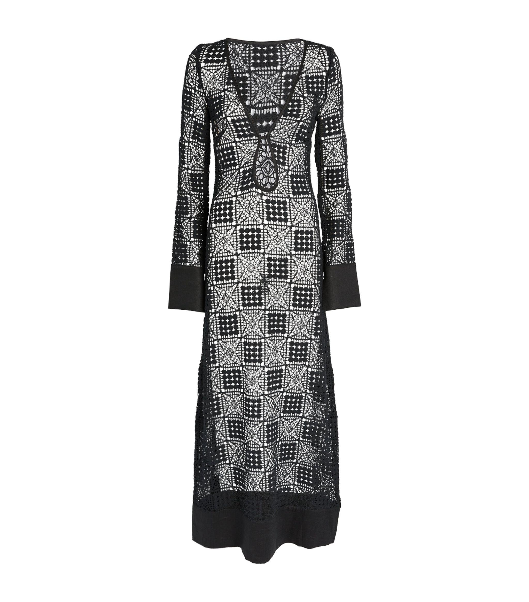 Sir. The Label Crochet Rayure Maxi Dress in Black Lyst