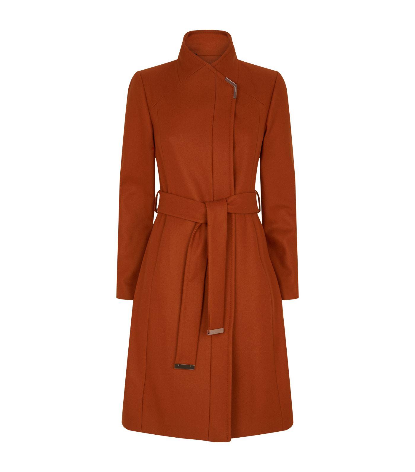 Brown Ted Baker Ellgenc Wool Blend Coat Ted Baker Ellgenc Long