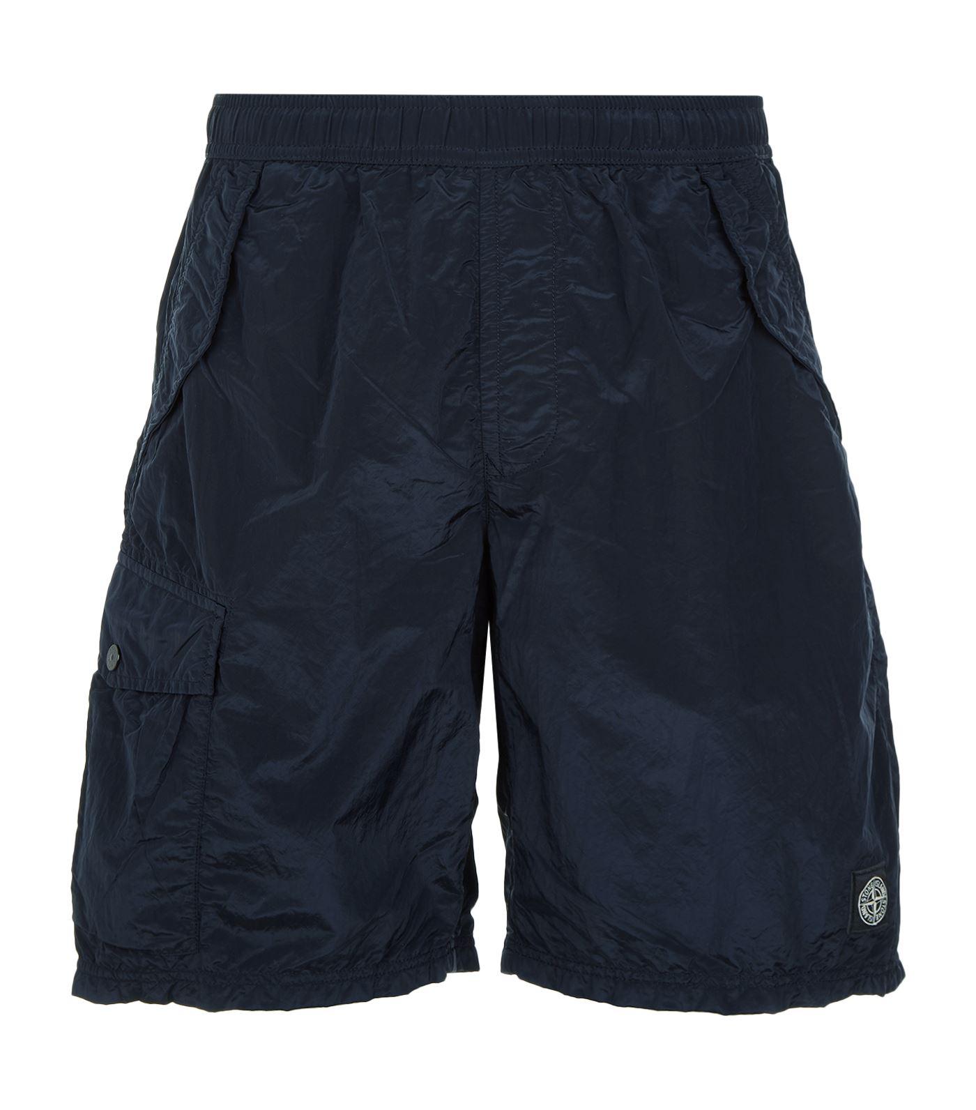 Stone Island Synthetic Nylon Metal Shorts in Navy (Blue) for Men - Lyst