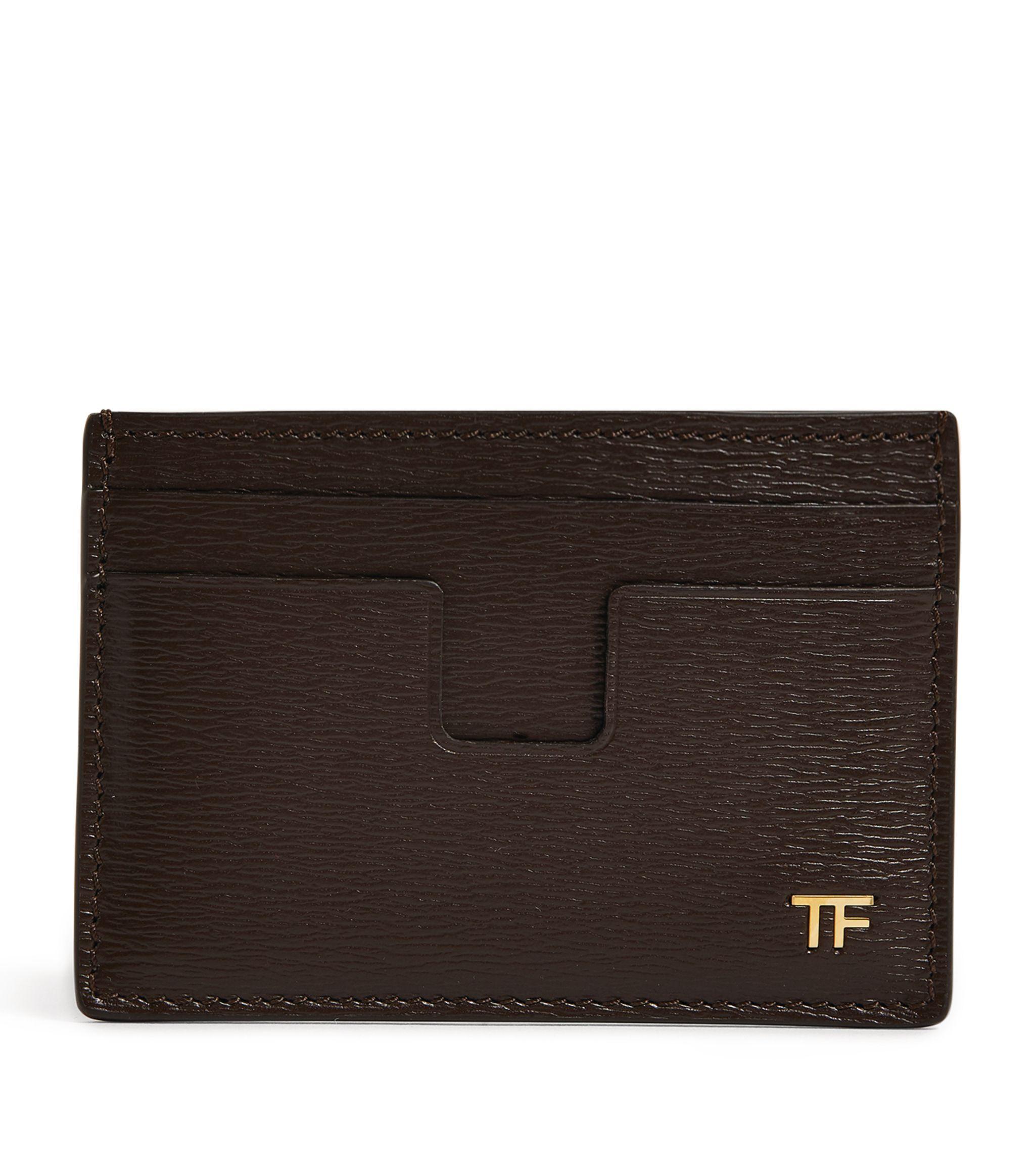 Tom Ford Leather Logo Card Holder in Brown for Men Lyst