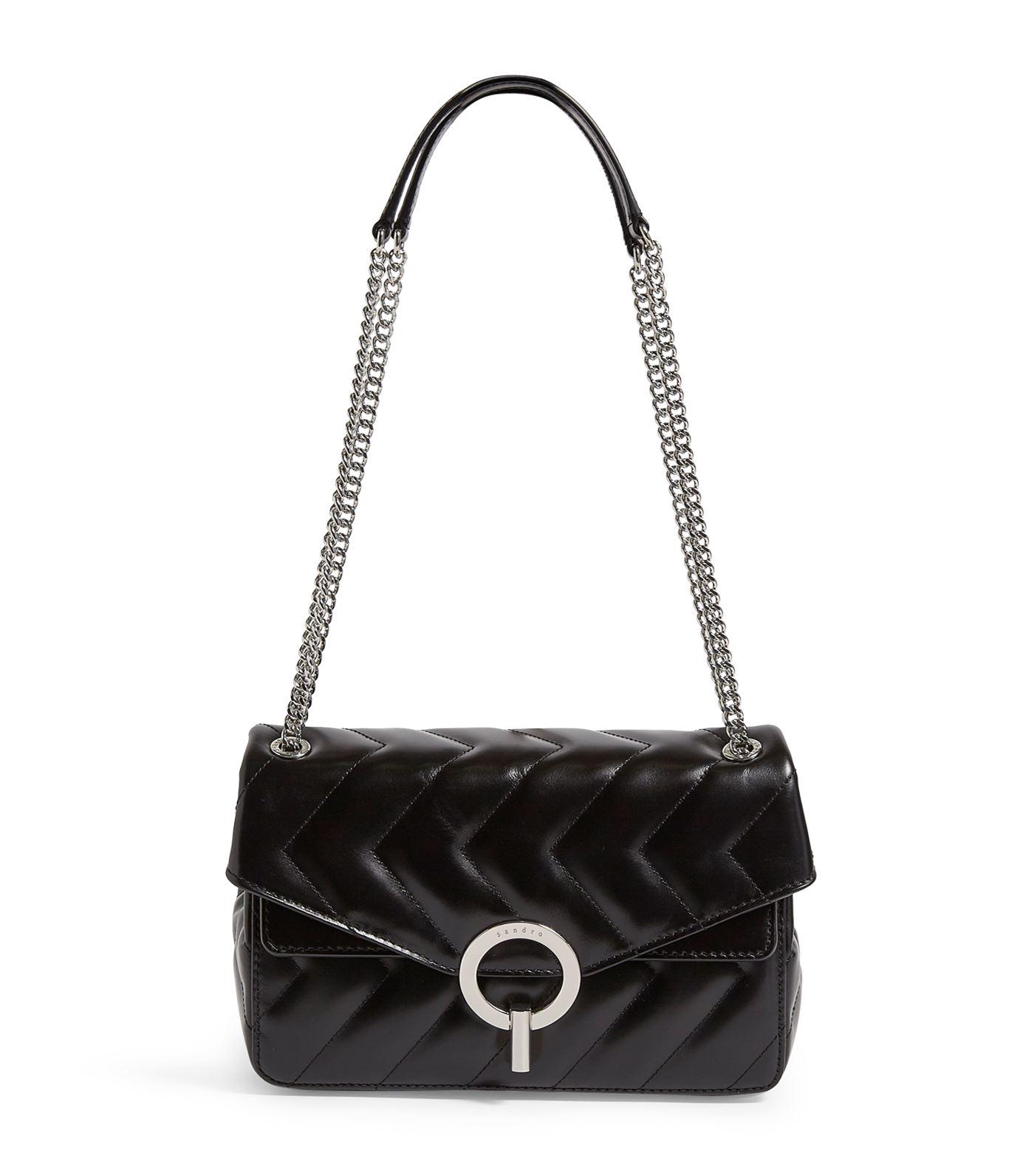 Sandro Leather Quilted Bag in Black - Lyst