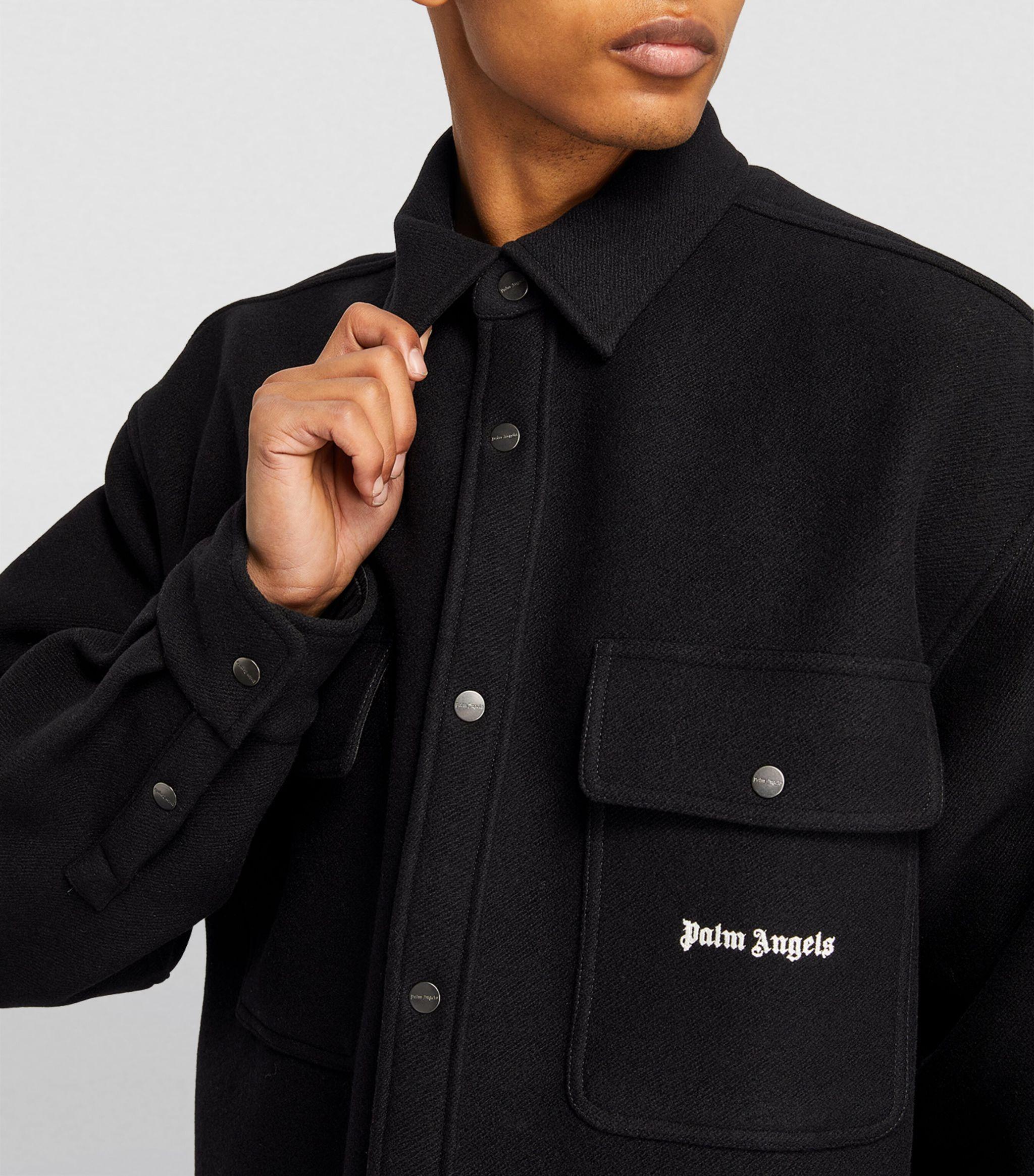 Palm Angels logo-embroidered Twill Shirt Jacket - Farfetch