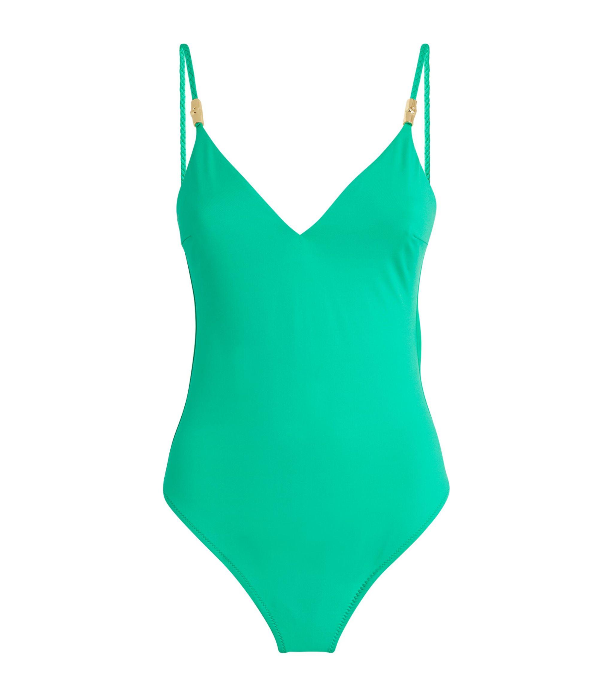 Heidi Klein Maldives Plunge Swimsuit in Green | Lyst